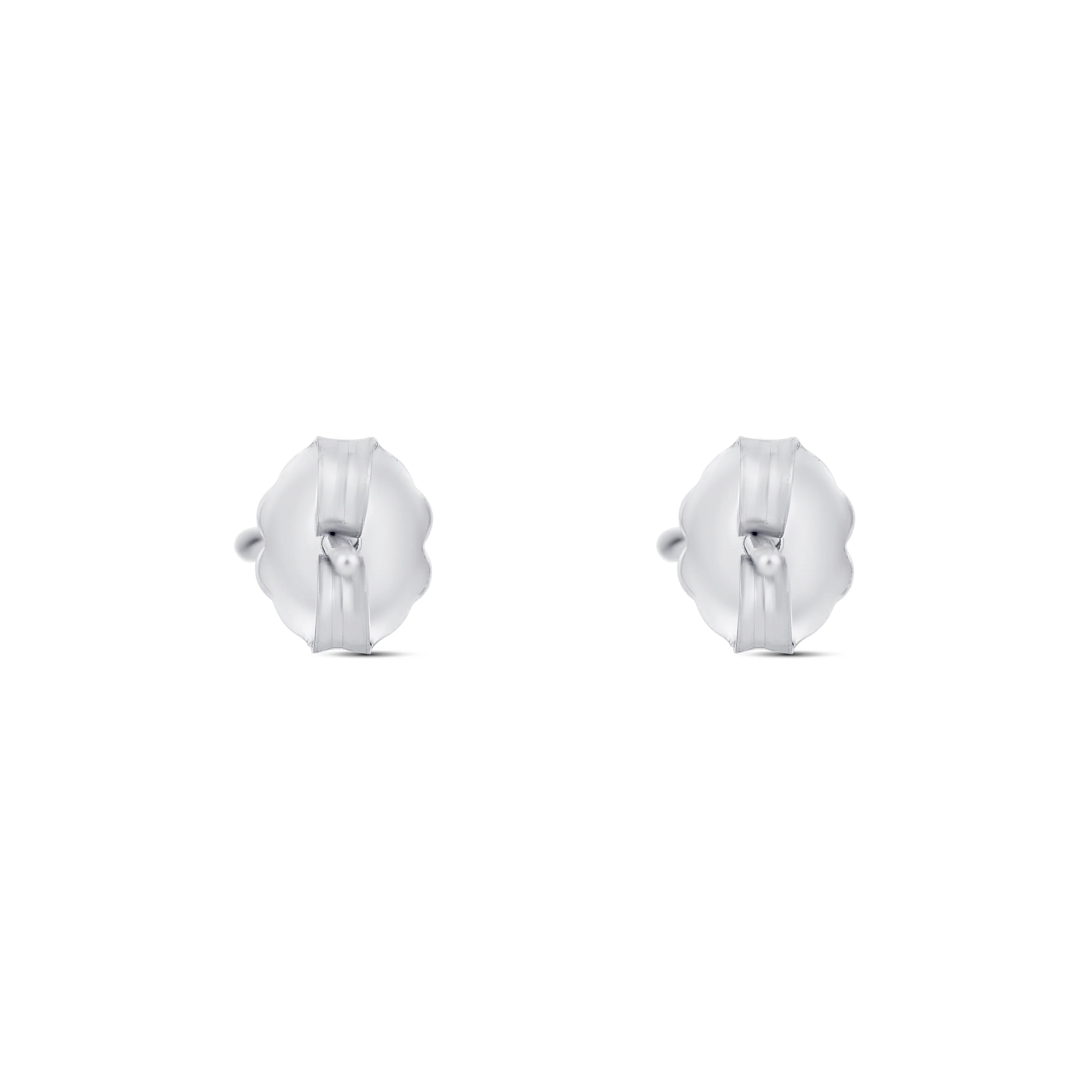 18K White Gold Round Diamond Stud Earrings - Image 4