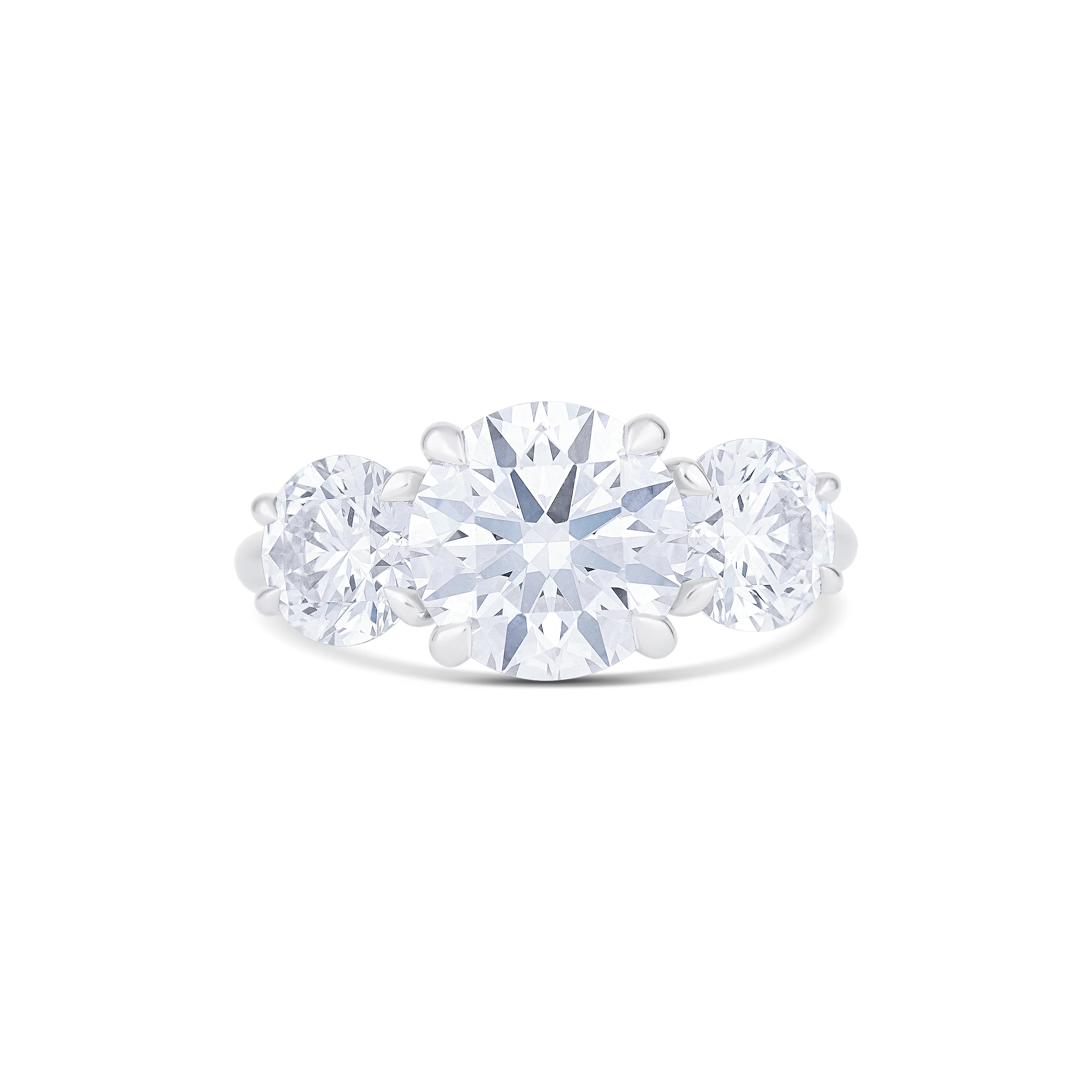 18K White Gold Round Lab-Grown Diamond Engagement Ring