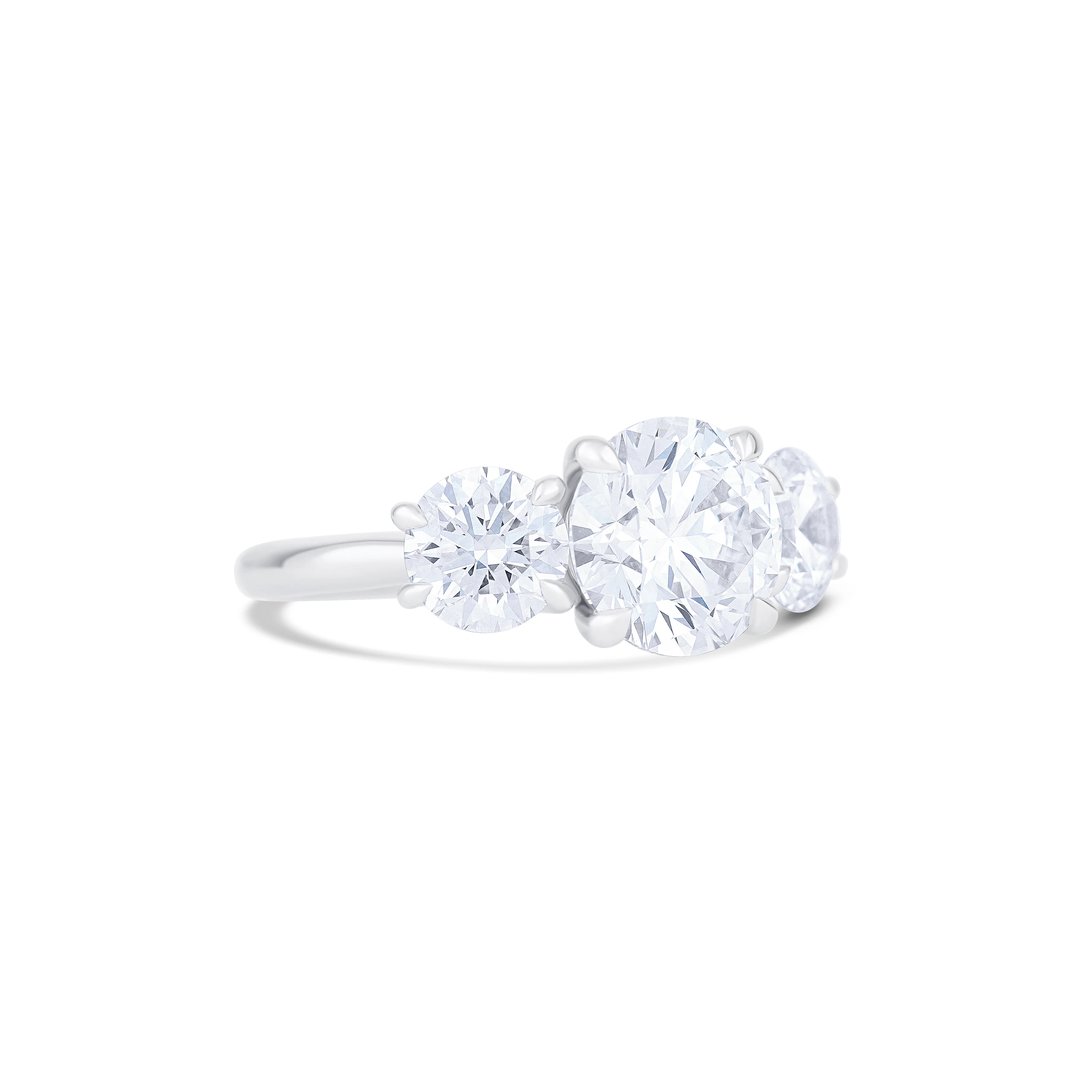 18K White Gold Round Lab-Grown Diamond Engagement Ring - Image 3