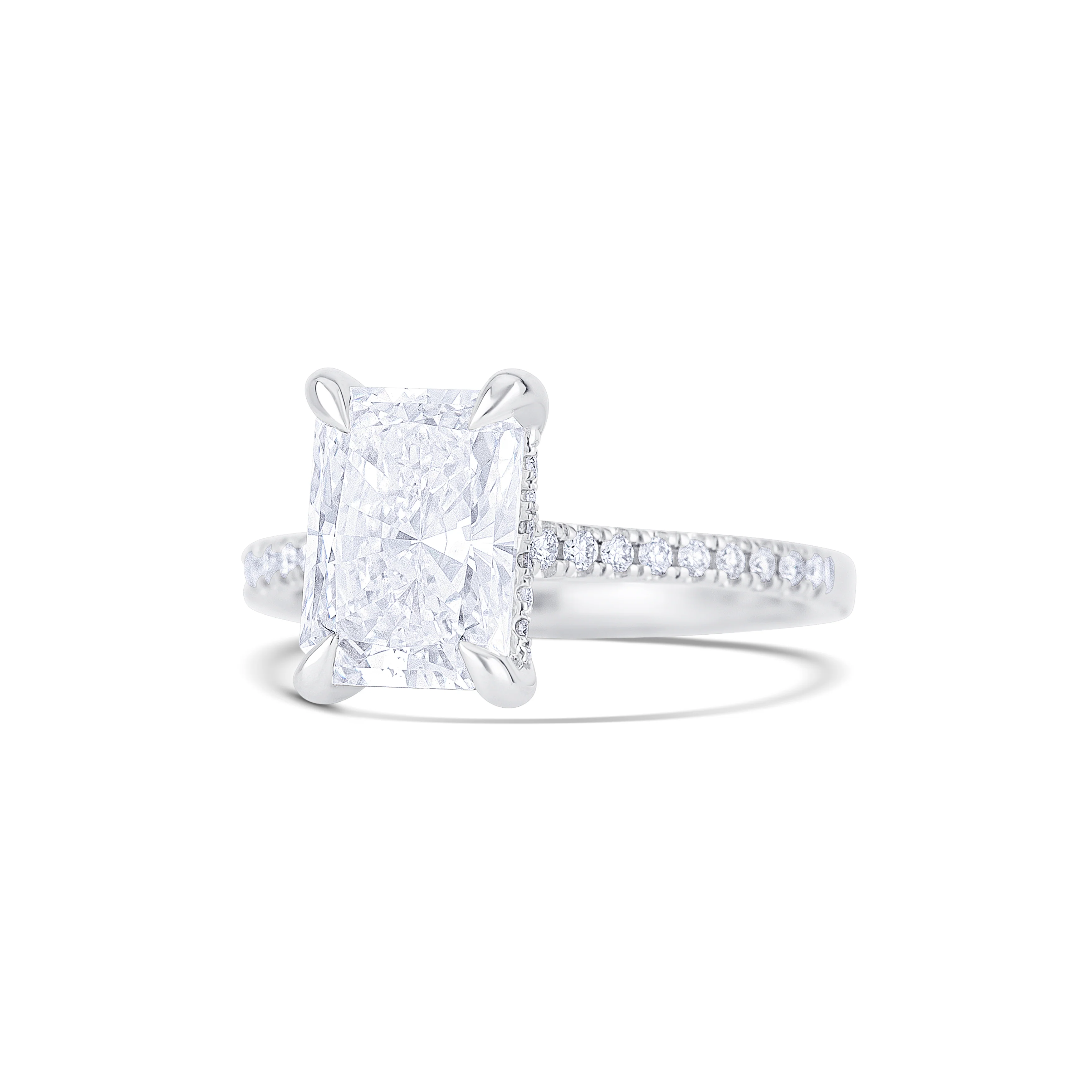 18K White Gold Round Lab-Grown Diamond Engagement Ring - Image 2
