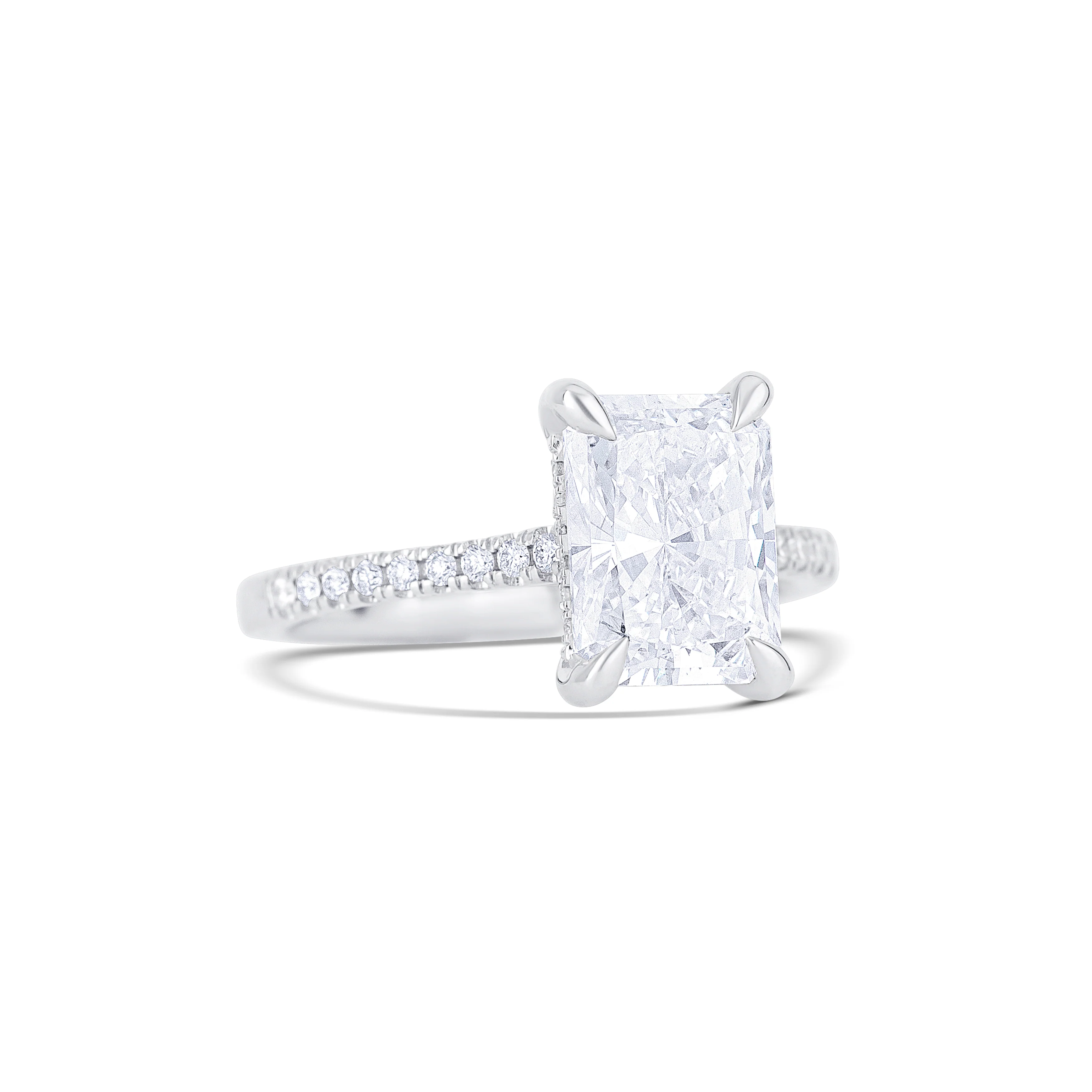18K White Gold Round Lab-Grown Diamond Engagement Ring - Image 3