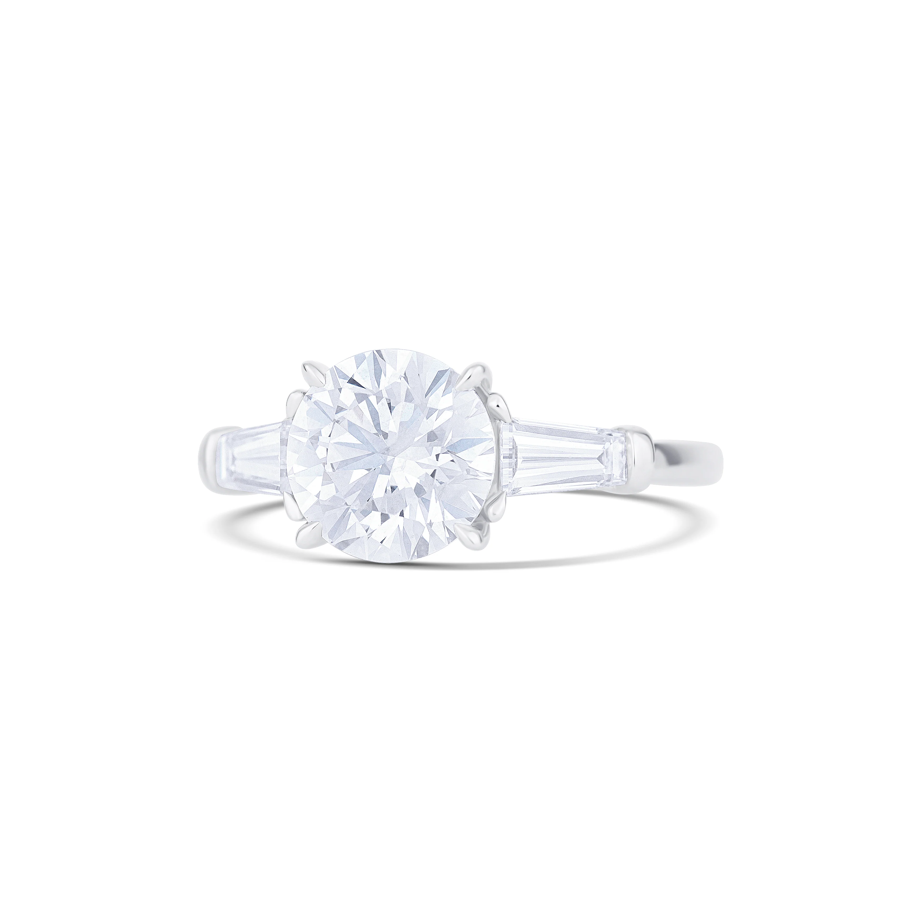 18K White Gold Round Lab-Grown Diamond Engagement Ring - Image 3