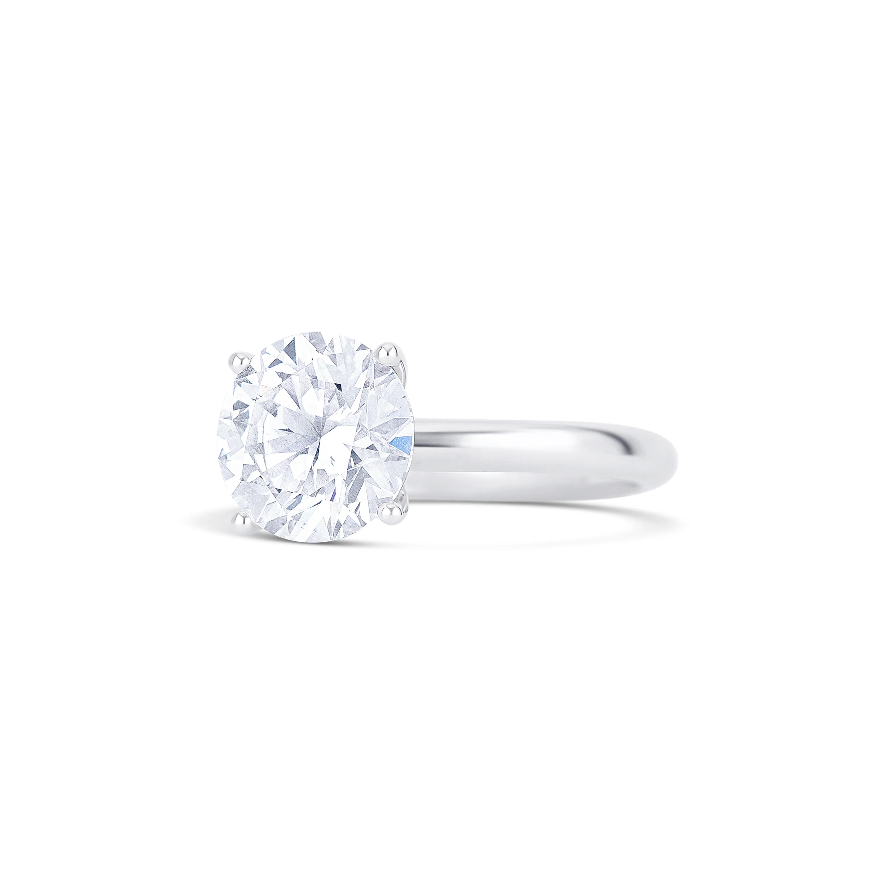 18K White Gold Round Lab-Grown Diamond Engagement Ring - Image 2