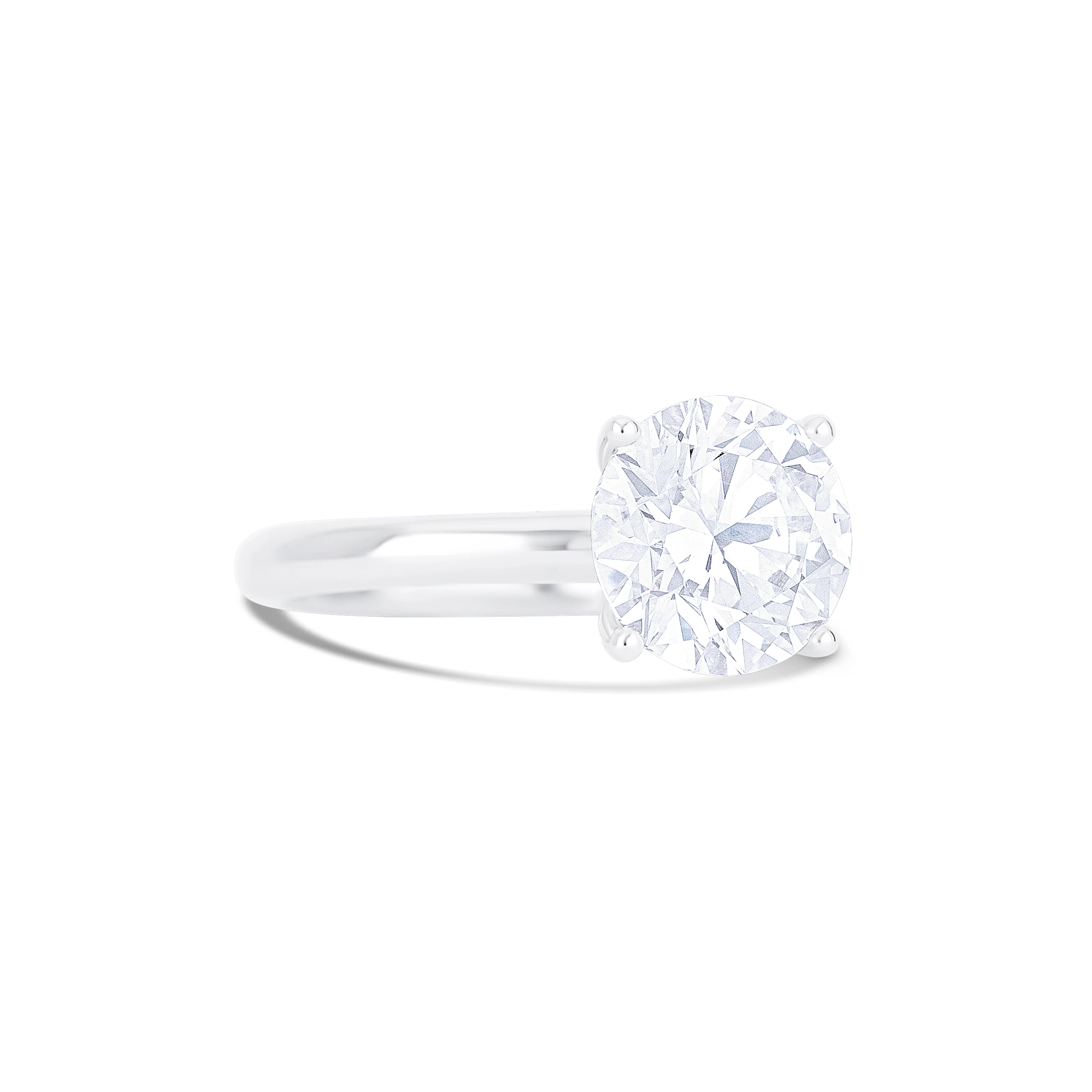 18K White Gold Round Lab-Grown Diamond Engagement Ring - Image 3
