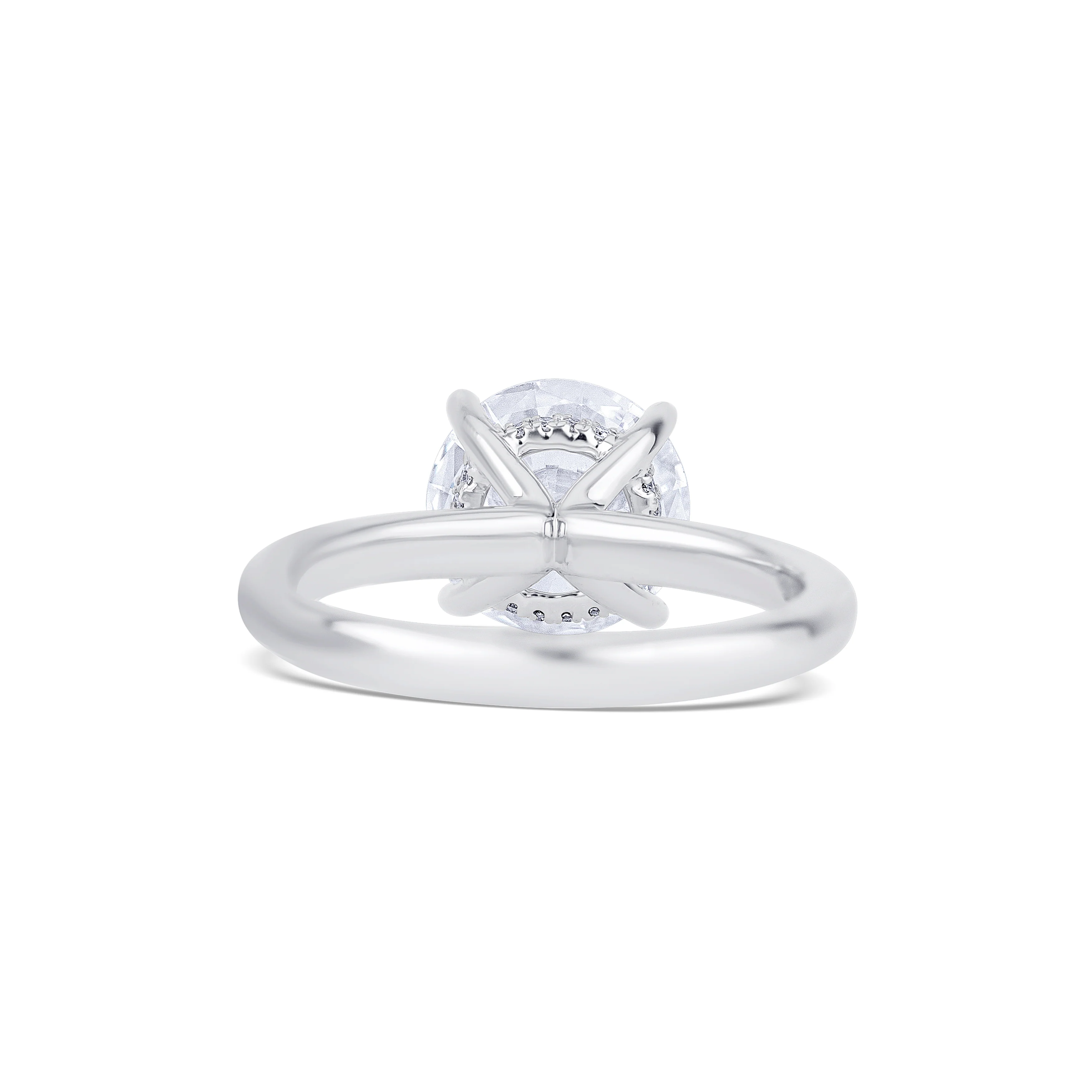 18K White Gold Round Lab-Grown Diamond Engagement Ring - Image 4