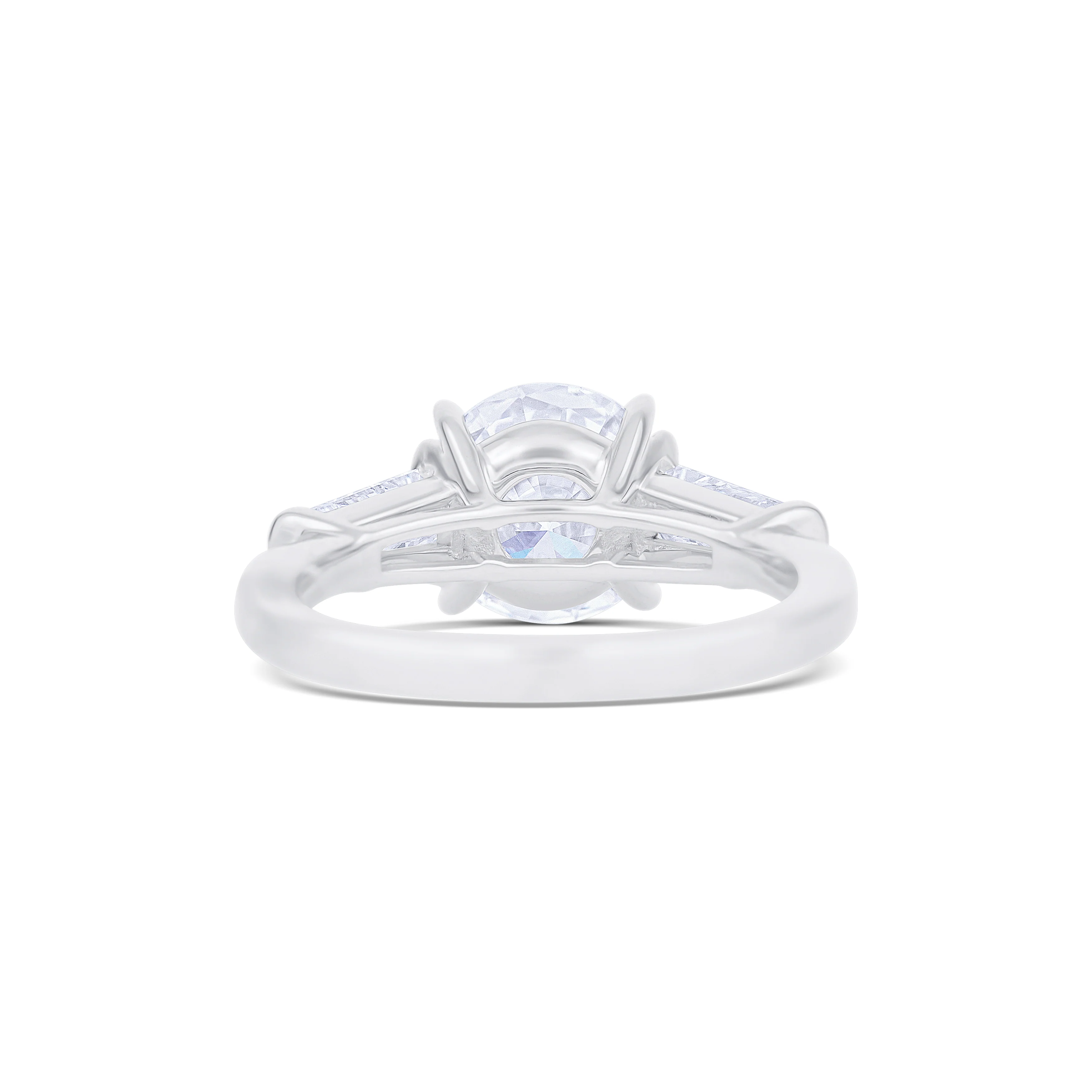 18K White Gold Round Lab-Grown Diamond Engagement Ring - Image 4