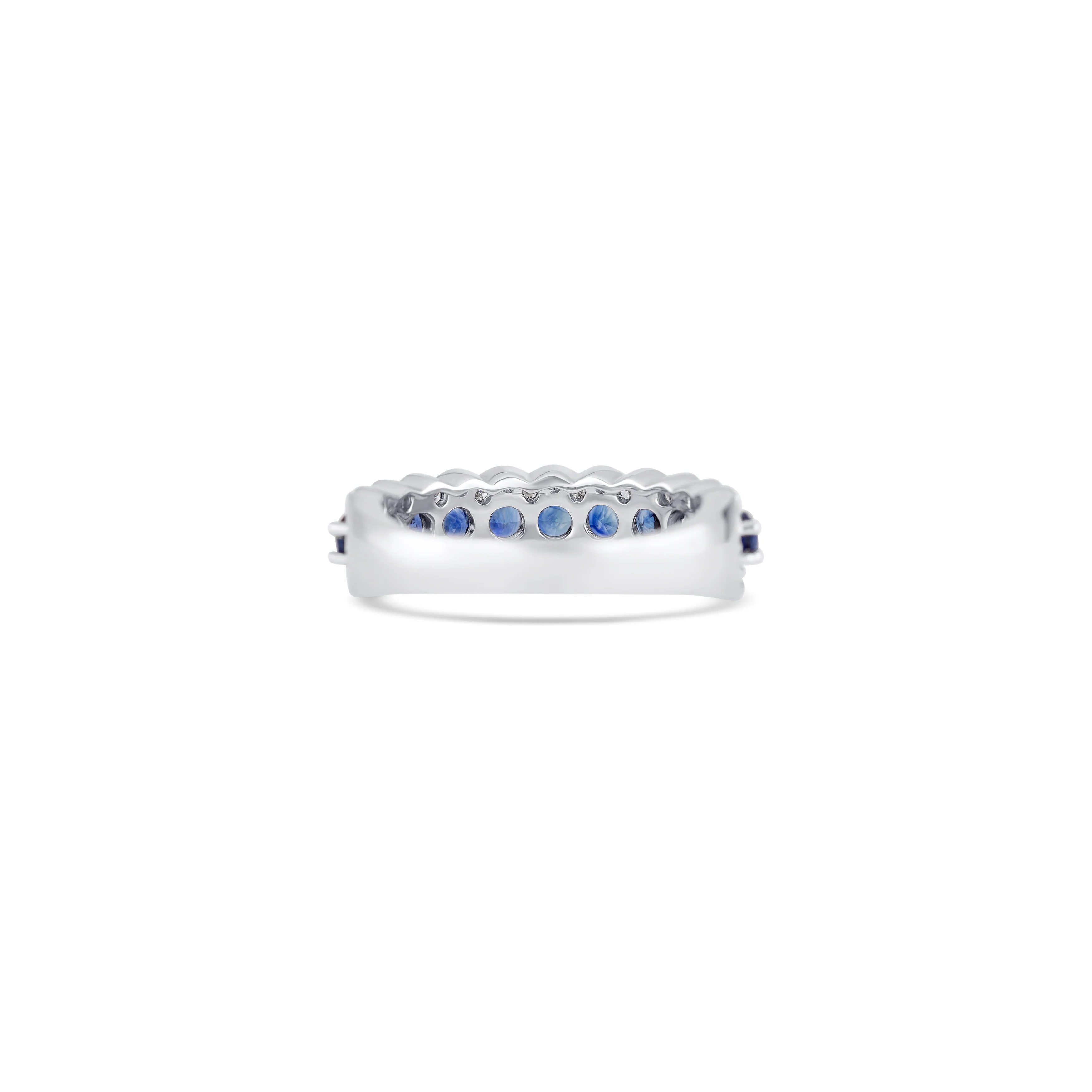18K White Gold Sapphire And Diamond Band - Image 4