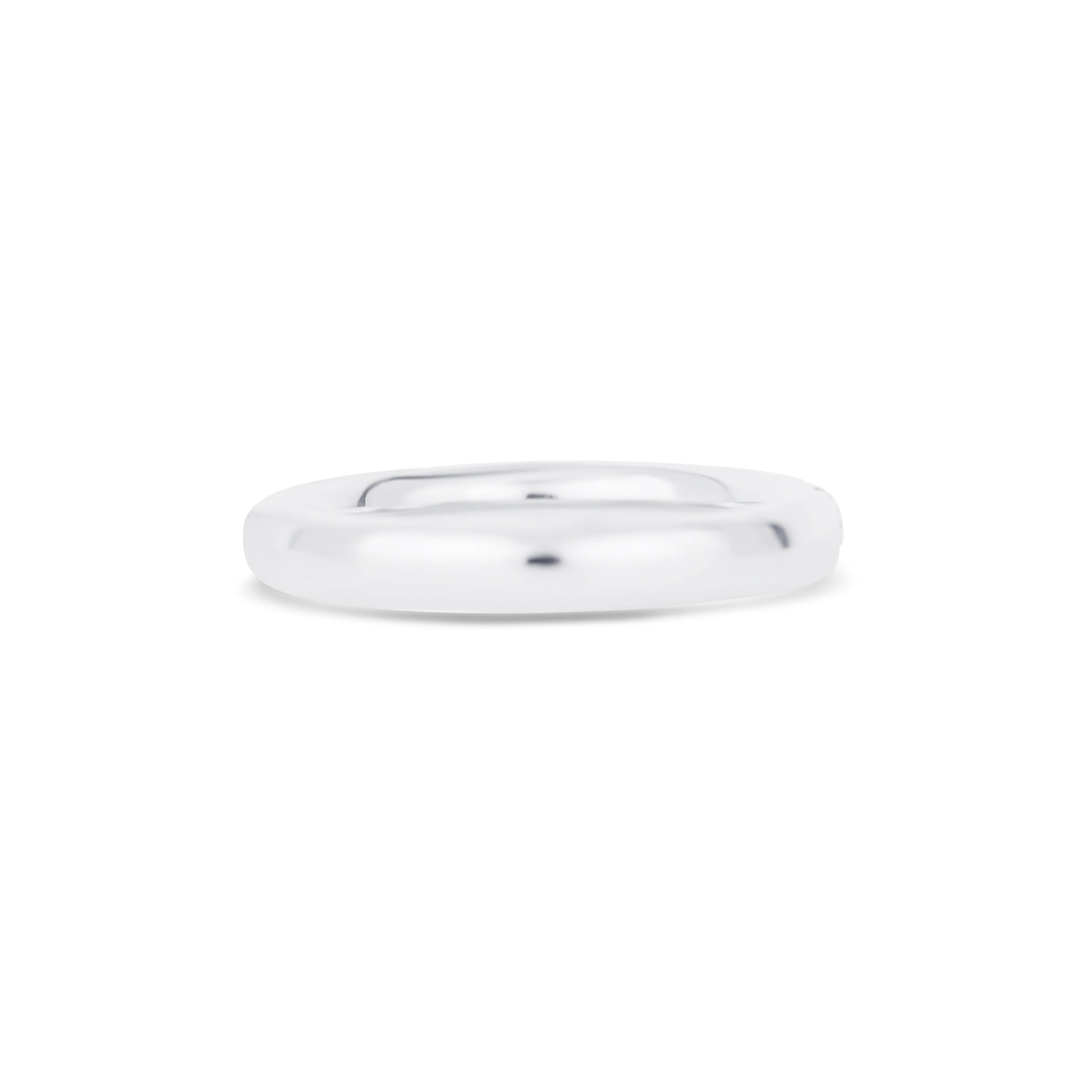 18K White Gold U Prong Round Diamond Wedding Band - Image 4