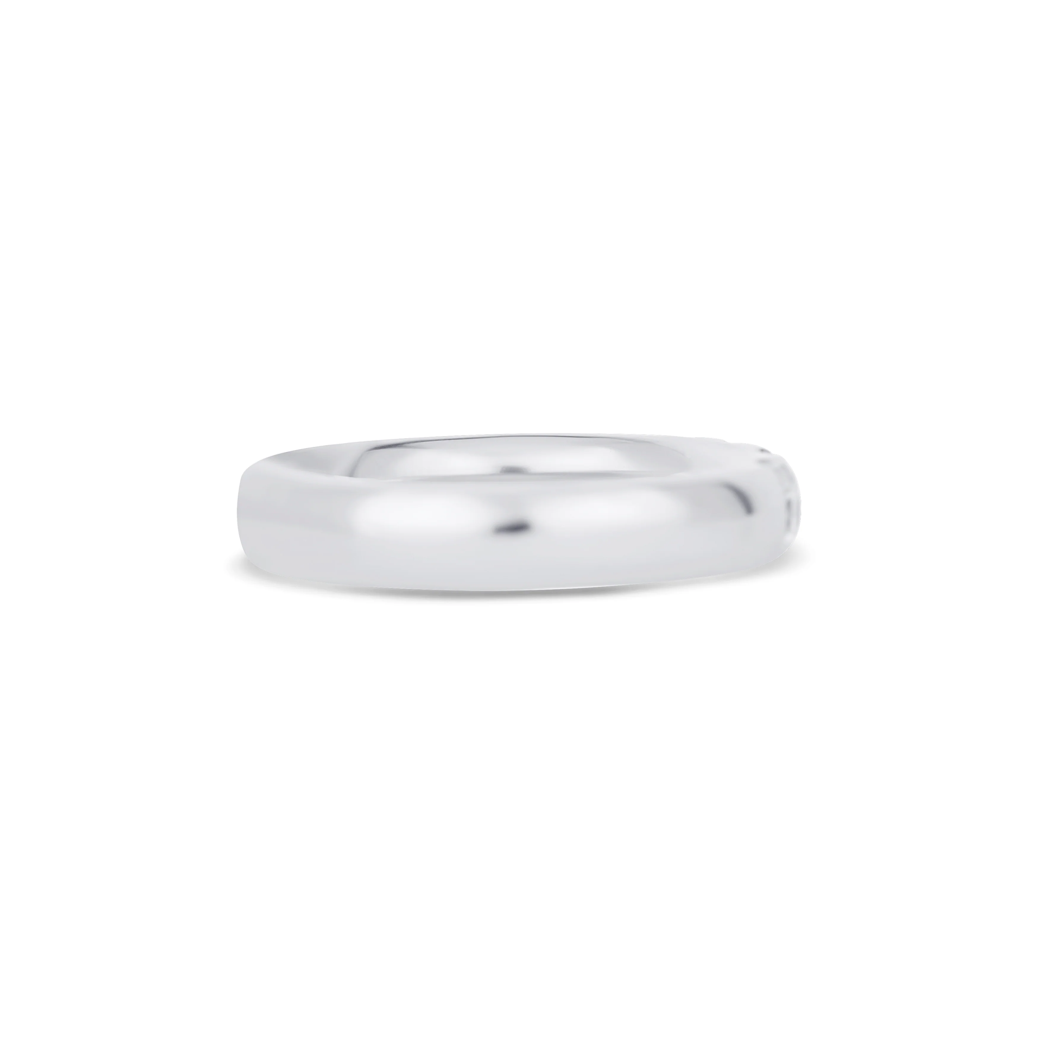18K White Gold U Prong Set Round Cut Diamond Halfway Wedding Band - Image 4