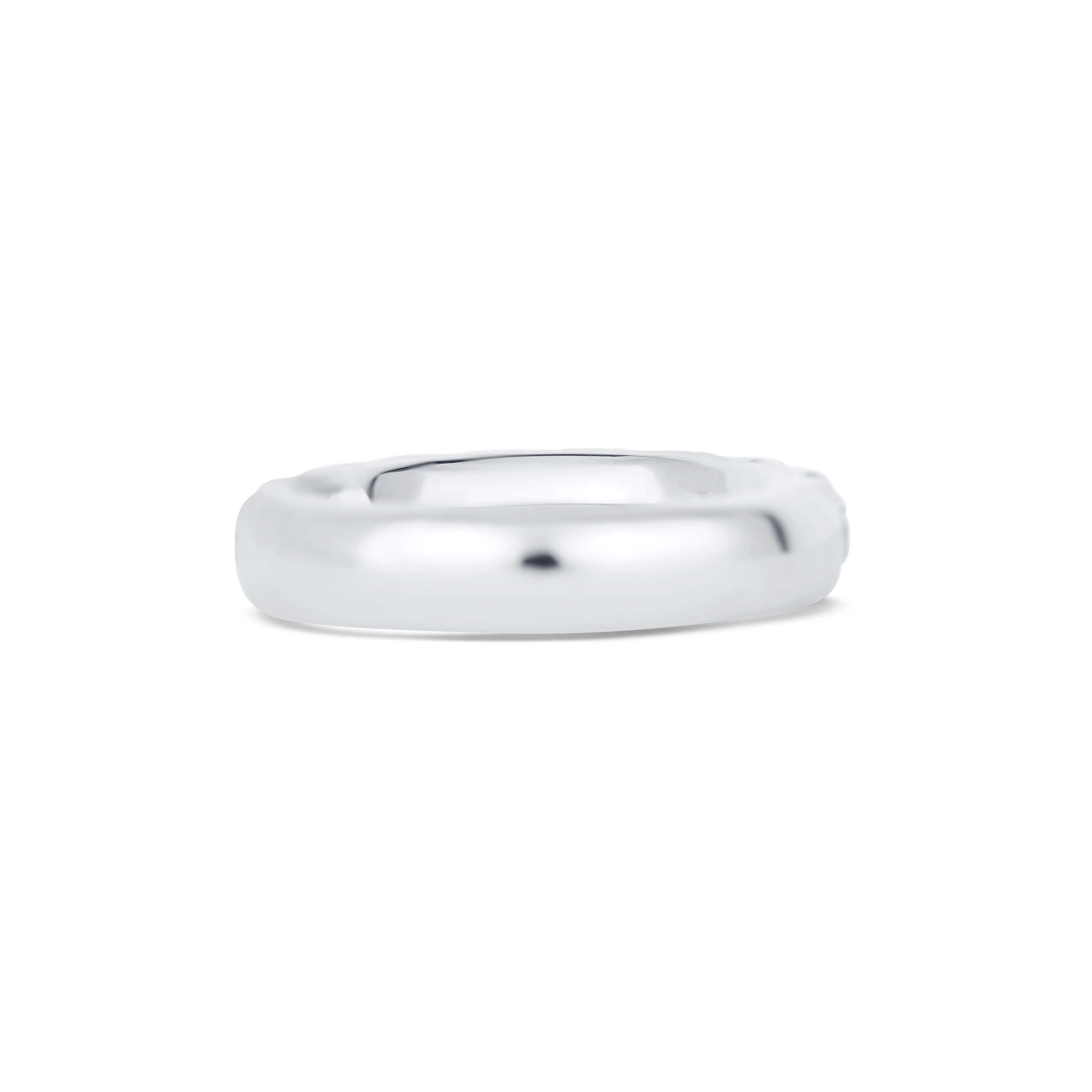 18K White Gold U Prong Set Round Cut Diamond Halfway Wedding Band - Image 4