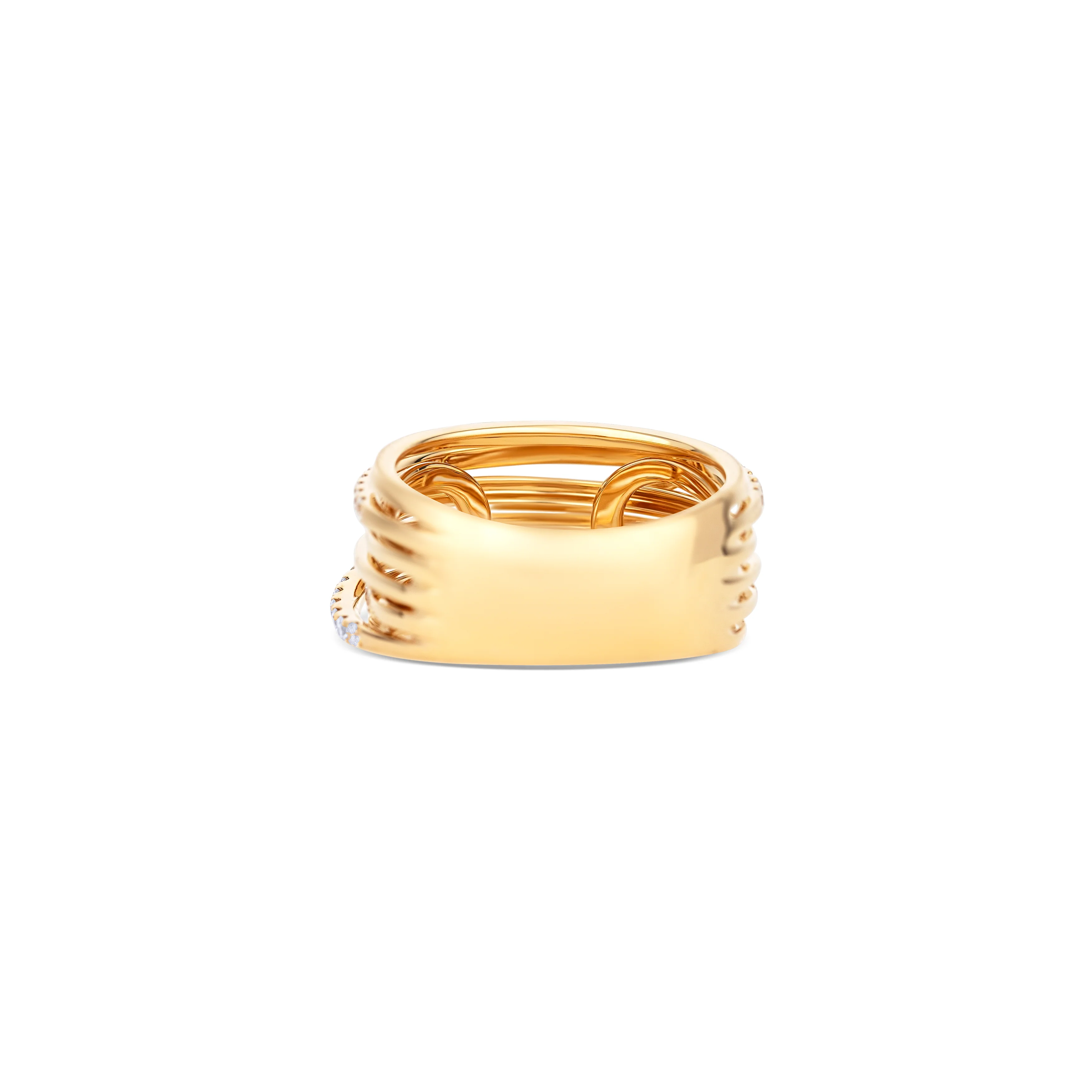 18K Yellow Gold Diamond Criss-Cross Ring - Image 4