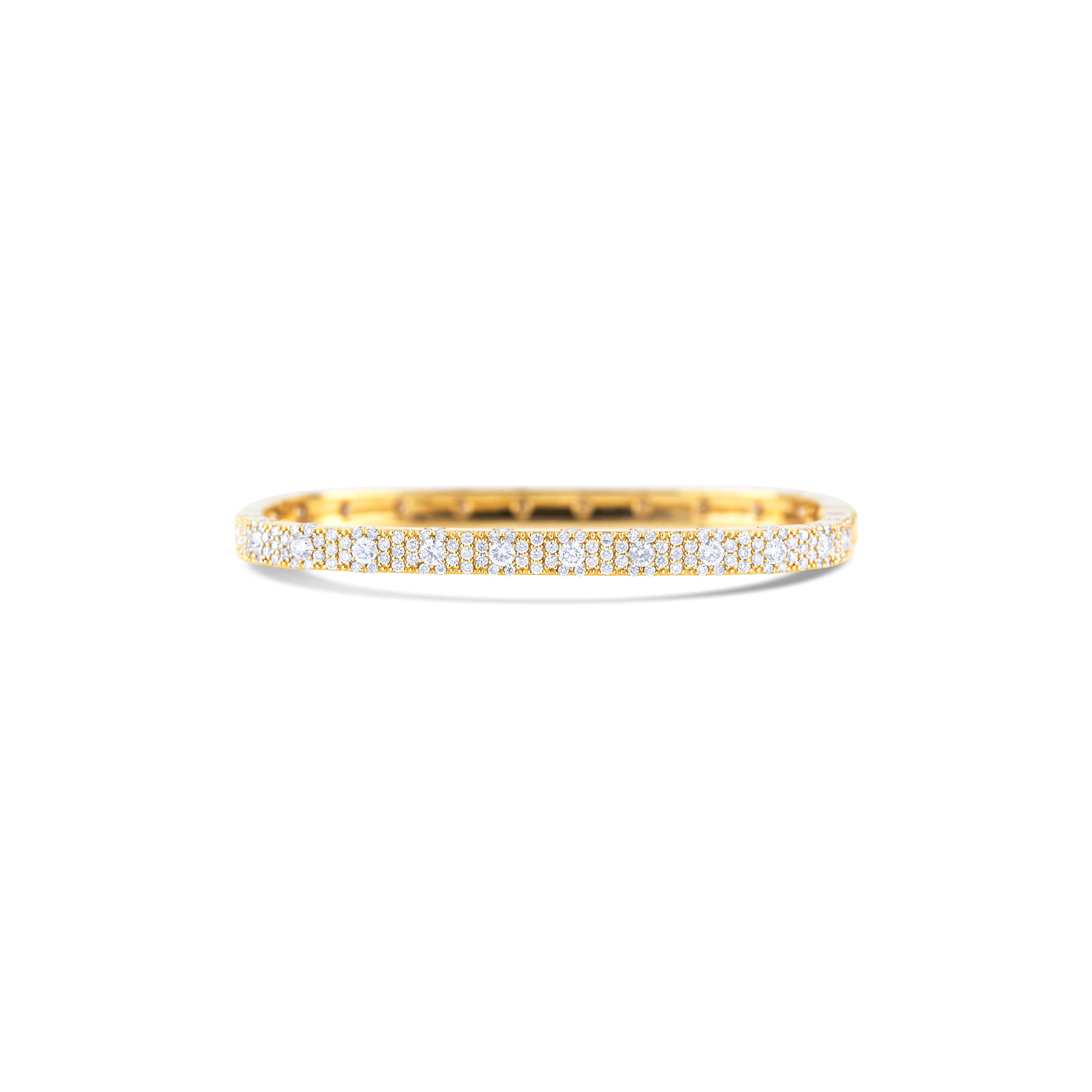 18K Yellow Gold Diamond Hinged Bracelet