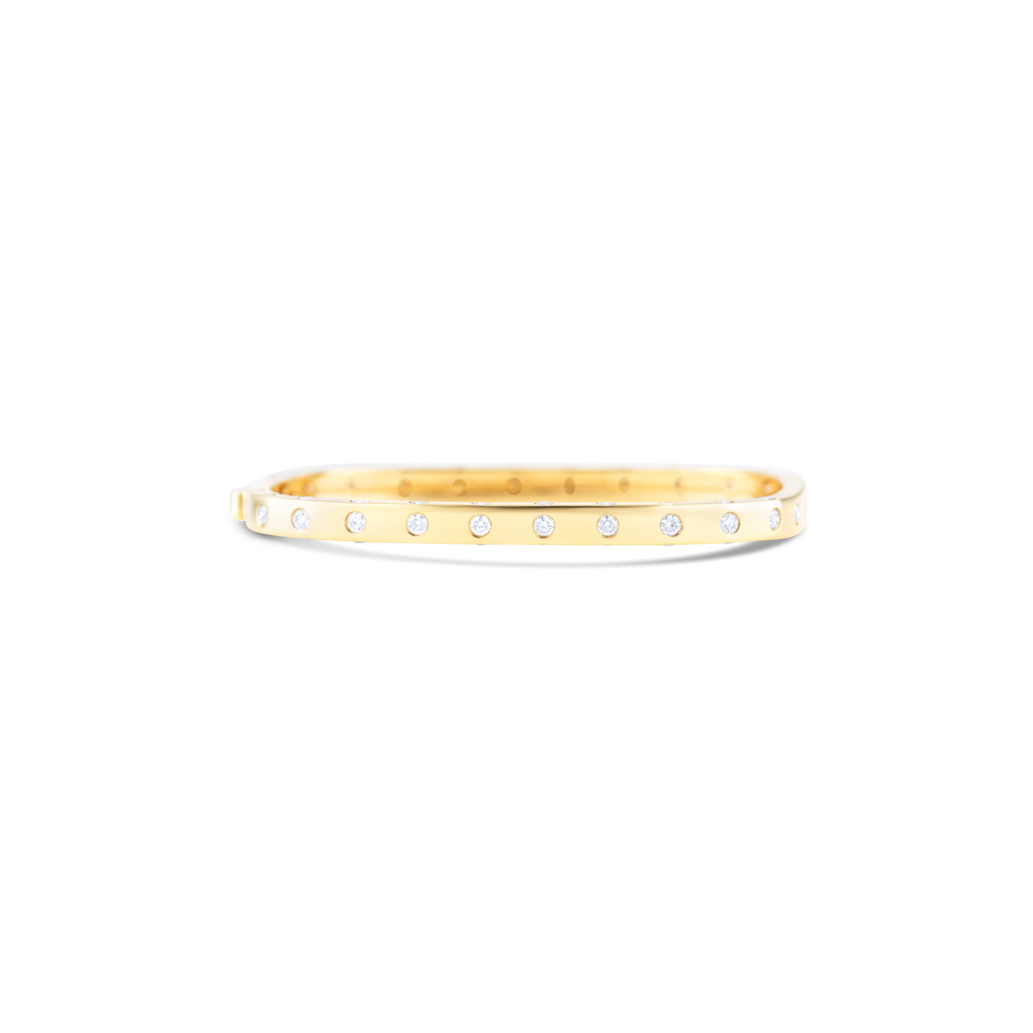 18K Yellow Gold Diamond Hinged Bracelet - Image 4