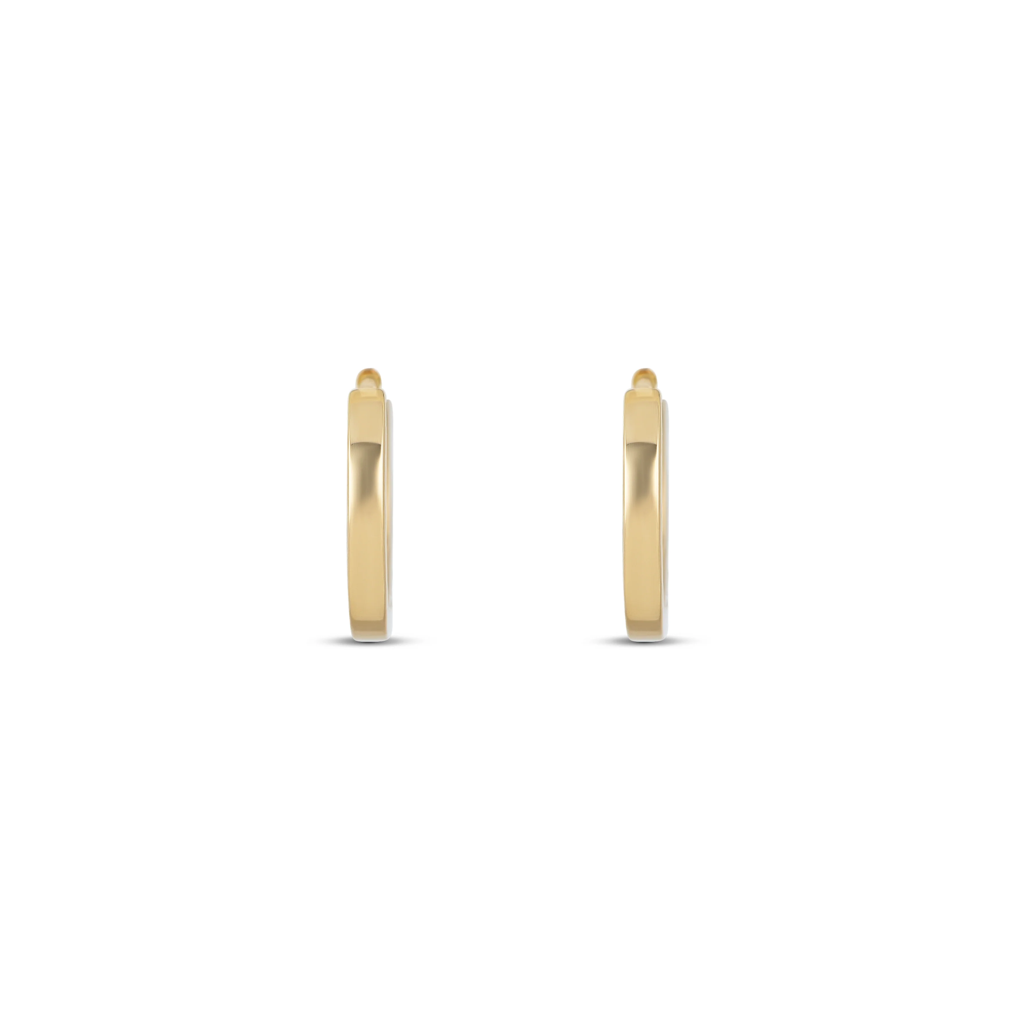 18K Yellow Gold Diamond Huggie Earrings - Image 4