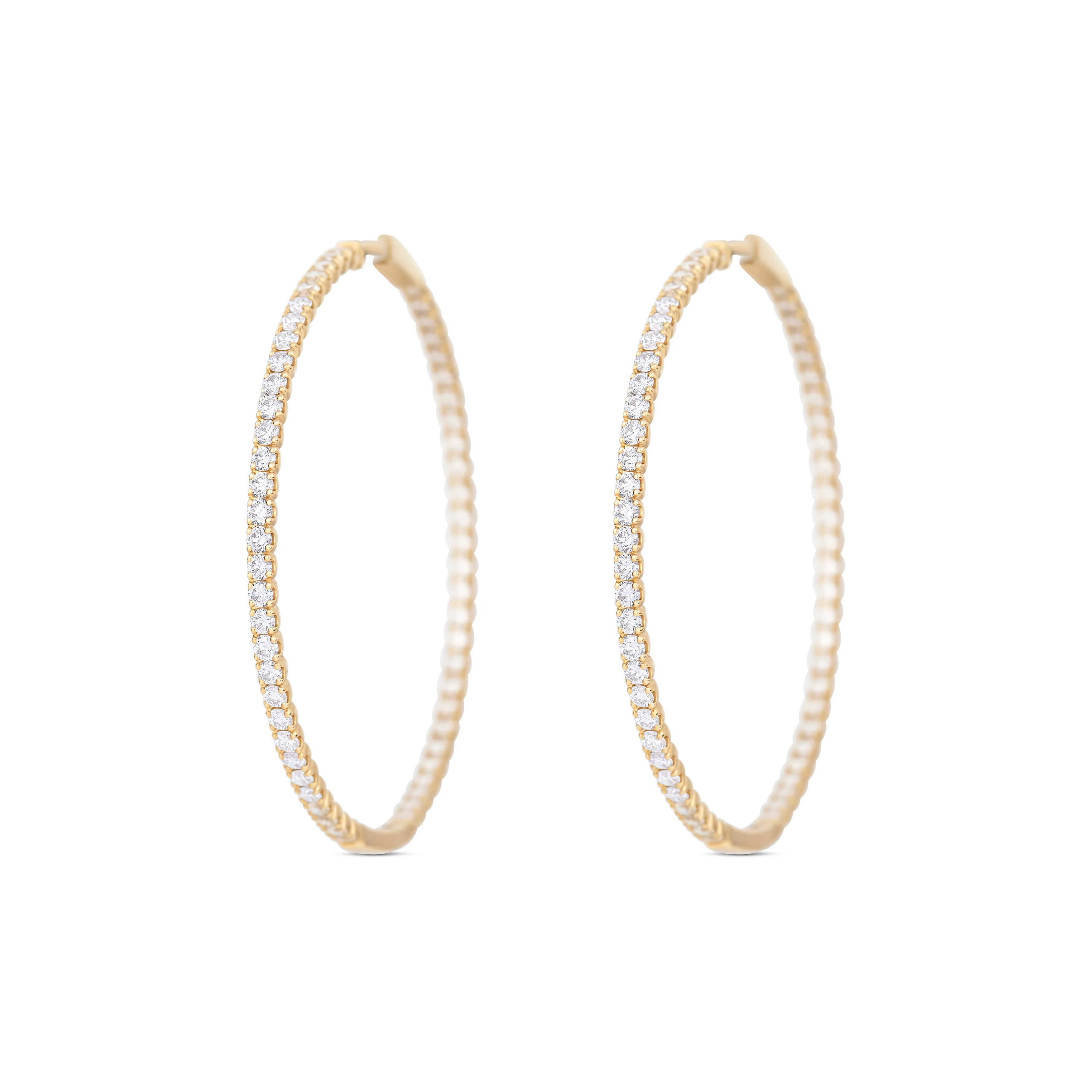 18K Yellow Gold Diamond Inside-Out Earrings - Image 2
