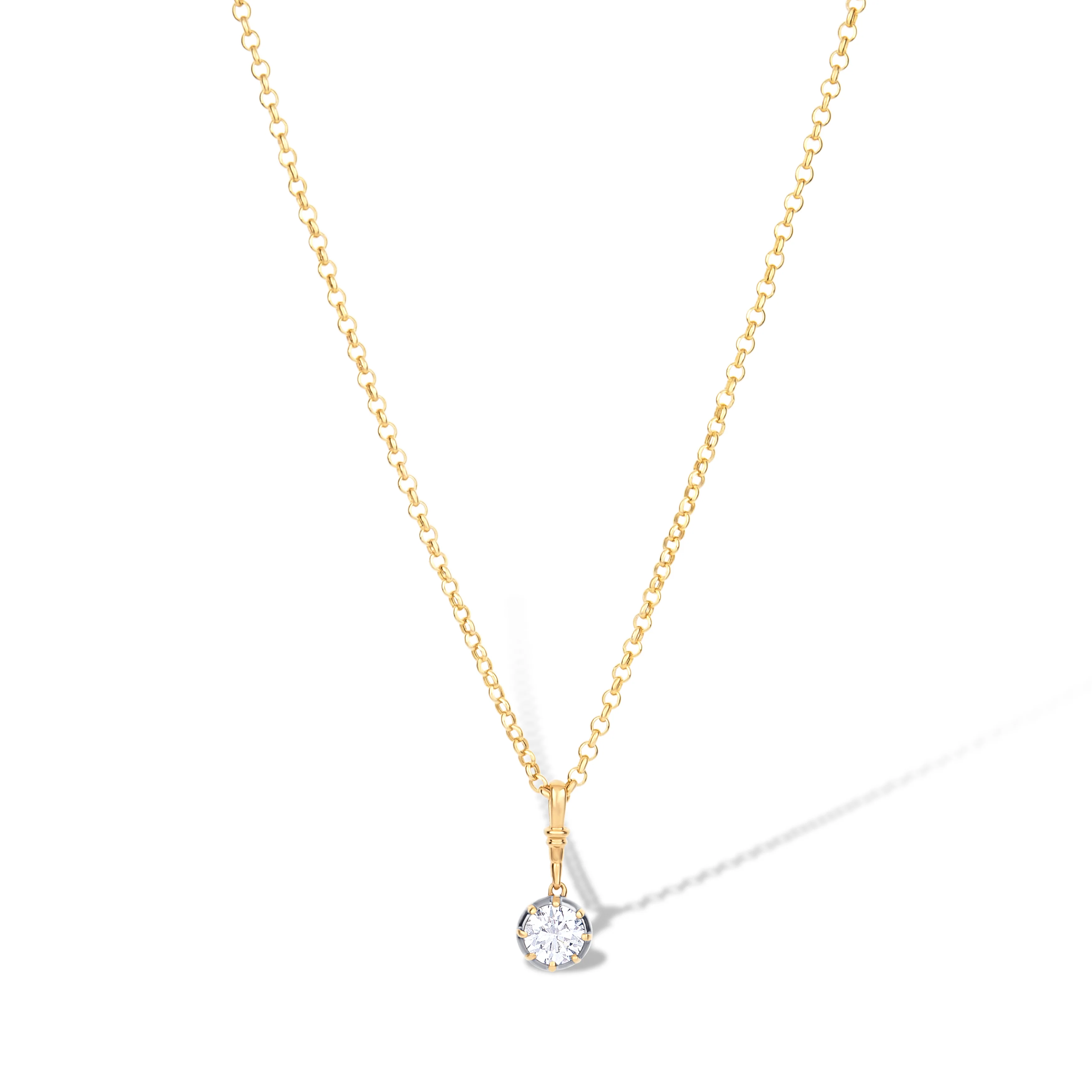 18K Yellow Gold Diamond Necklace - Image 2