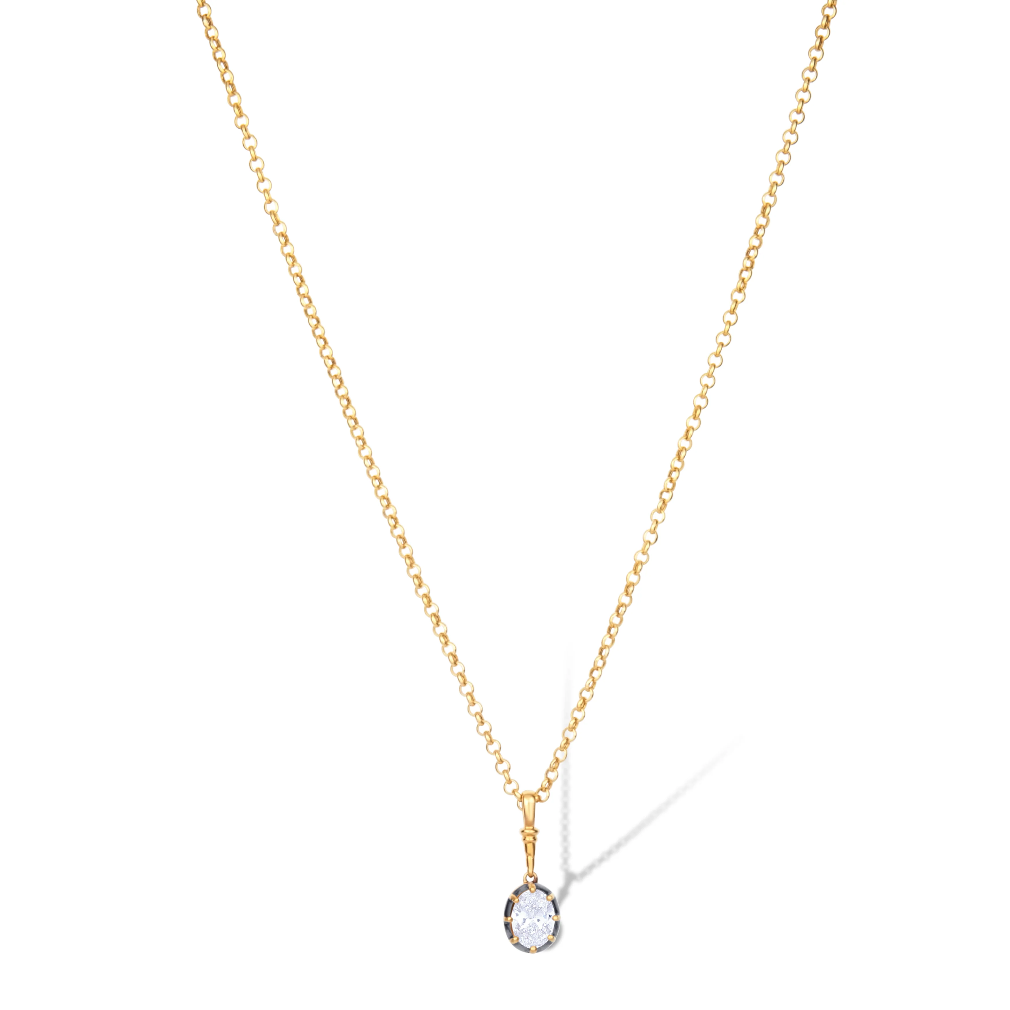 18K Yellow Gold Diamond Necklace - Image 2