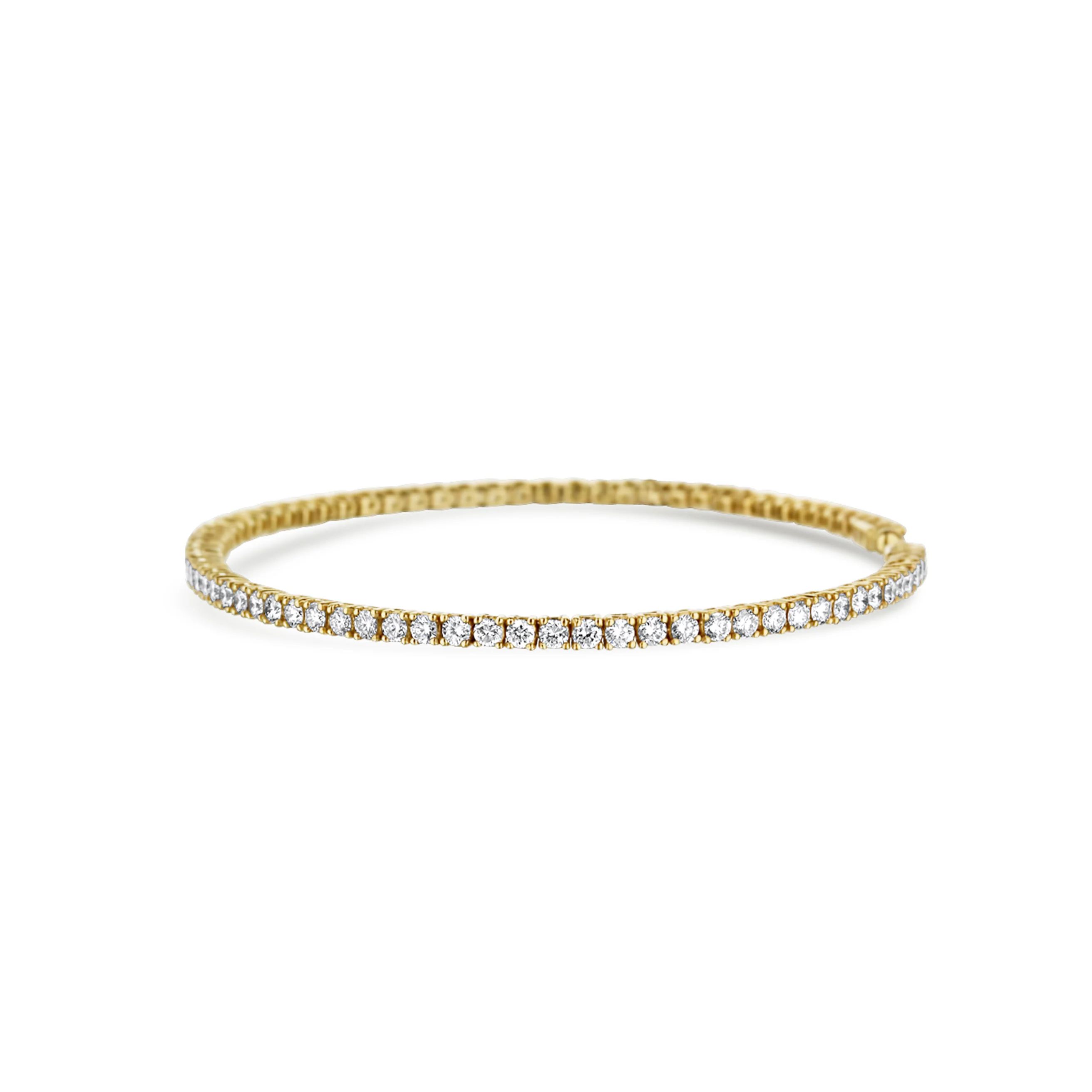 18K Yellow Gold Diamond Prong Set 2.25 Inch Oval Cuff - Image 2