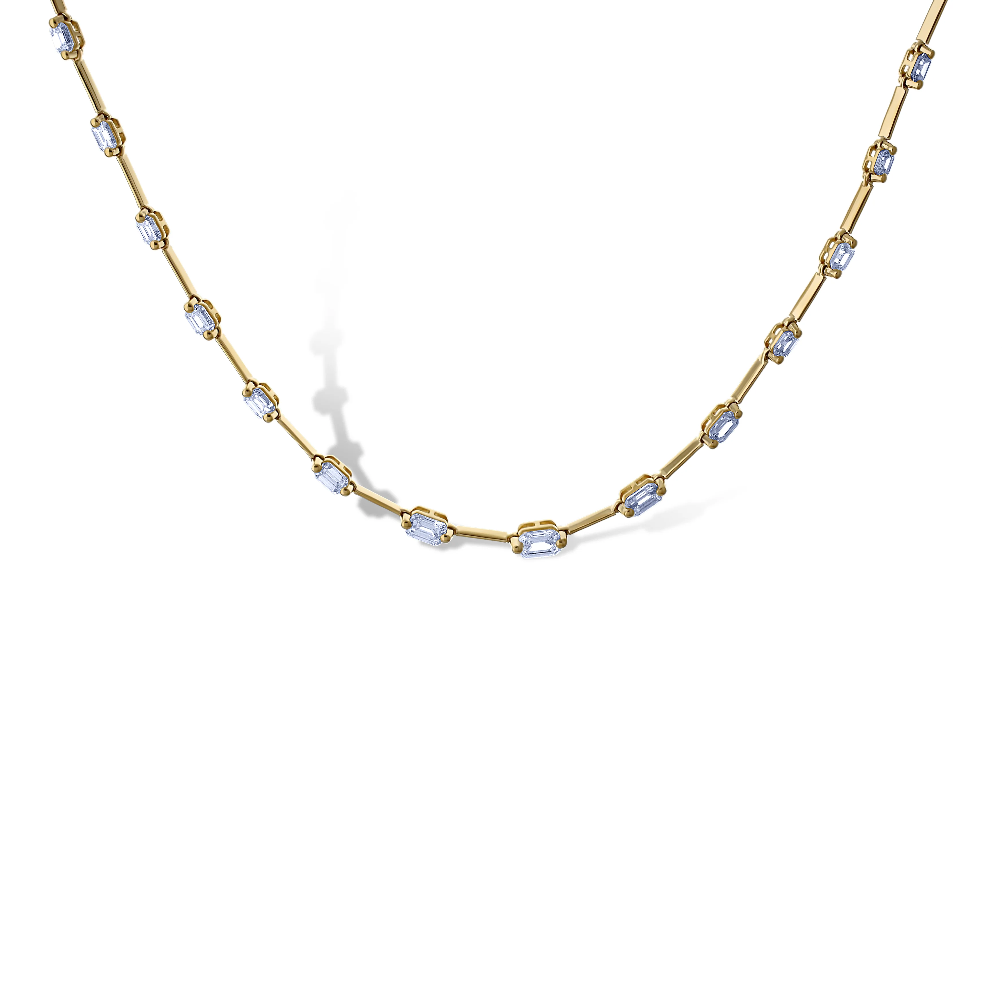 18K Yellow Gold Emerald-Cut Diamond By The Yard Chain16.5" - Image 2