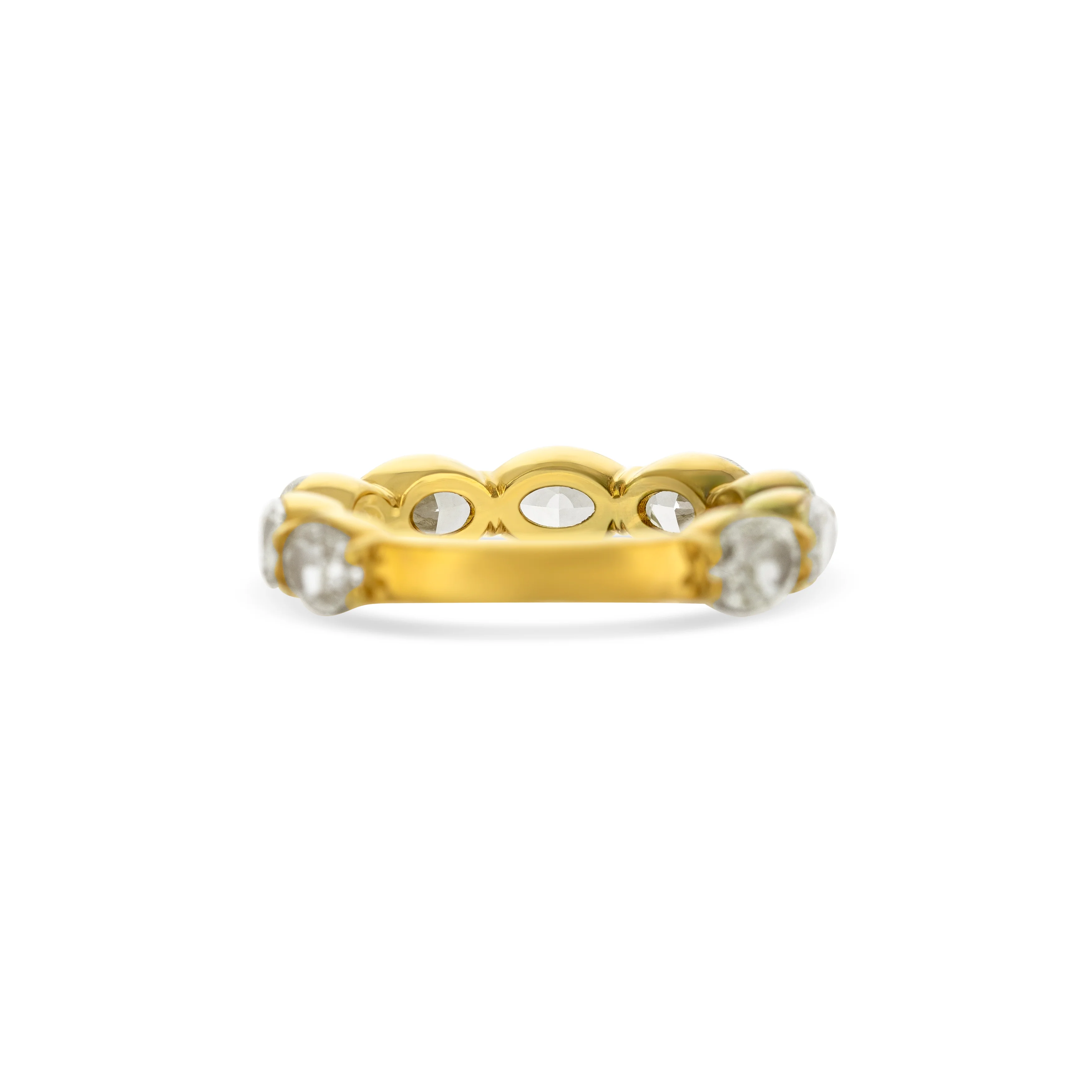 18K Yellow Gold Fancy Yellow Oval Cut Diamond Band - Image 4