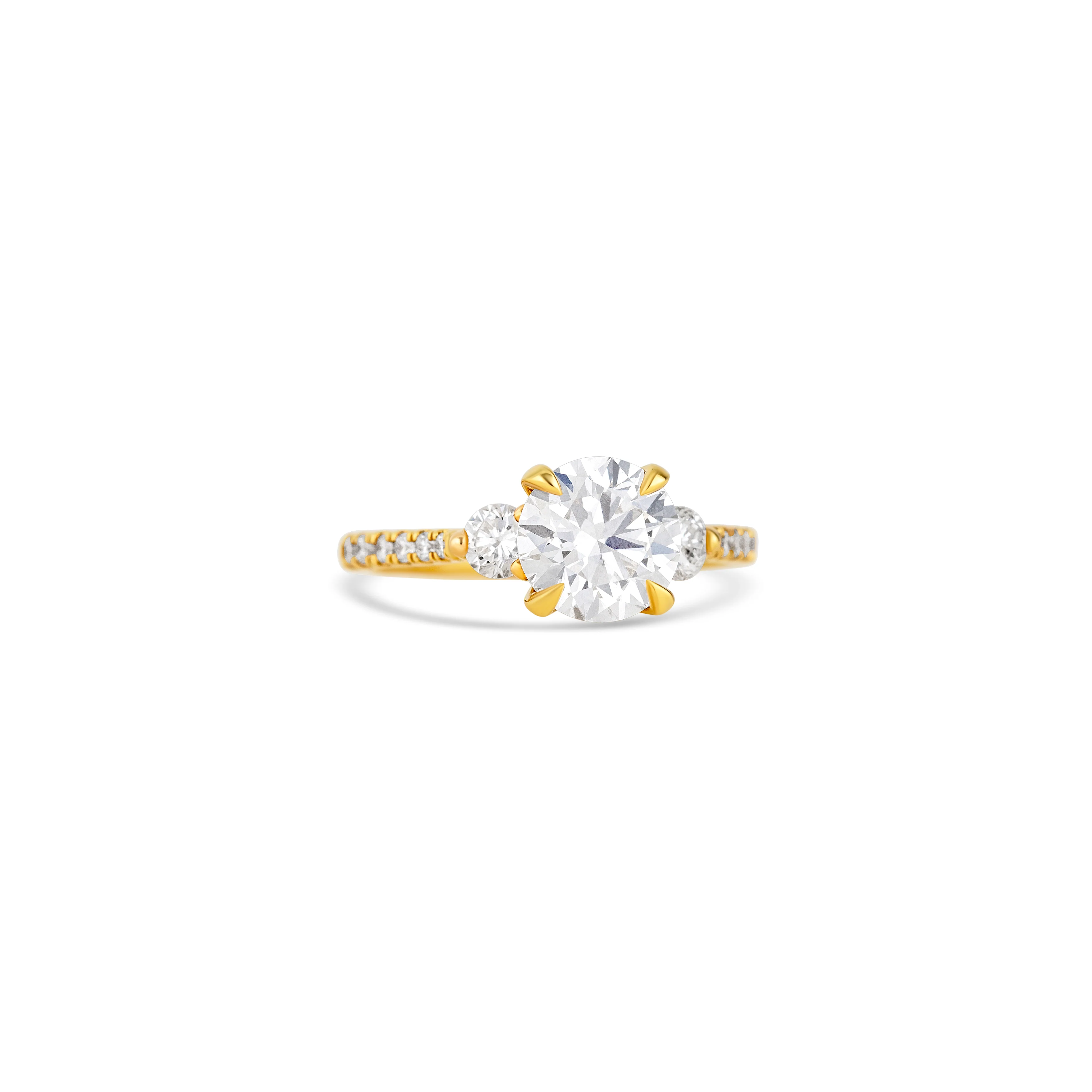 18K Yellow Gold Lab Grown Round Diamond Engagement Ring 2.01 ct - Image 3