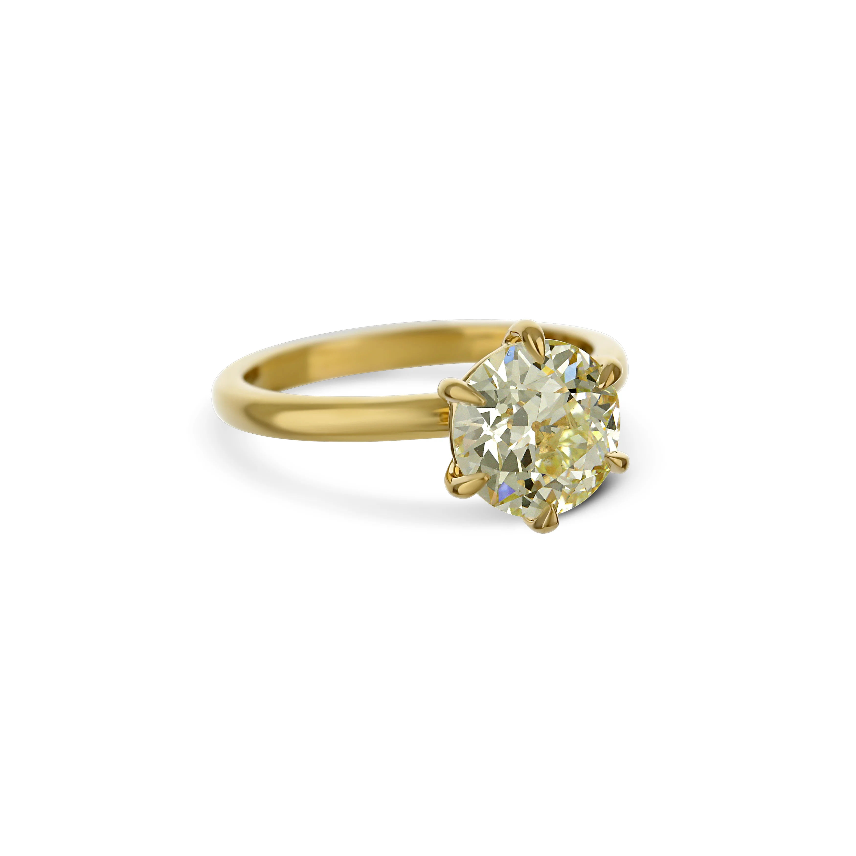 18K Yellow Gold Old European Brilliant Cut Diamond Ring - Image 3