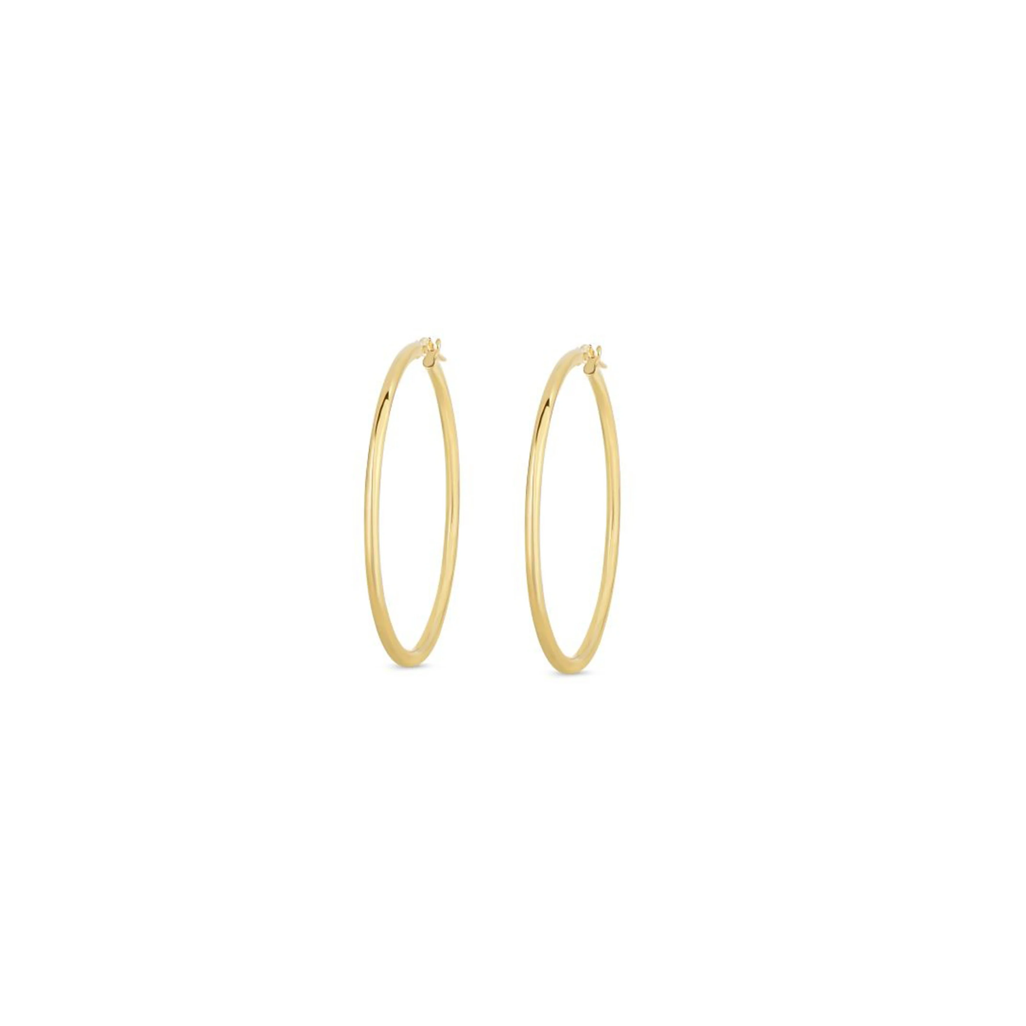 18K Yellow Gold Roberto Coin 45mm Hoop Earrings