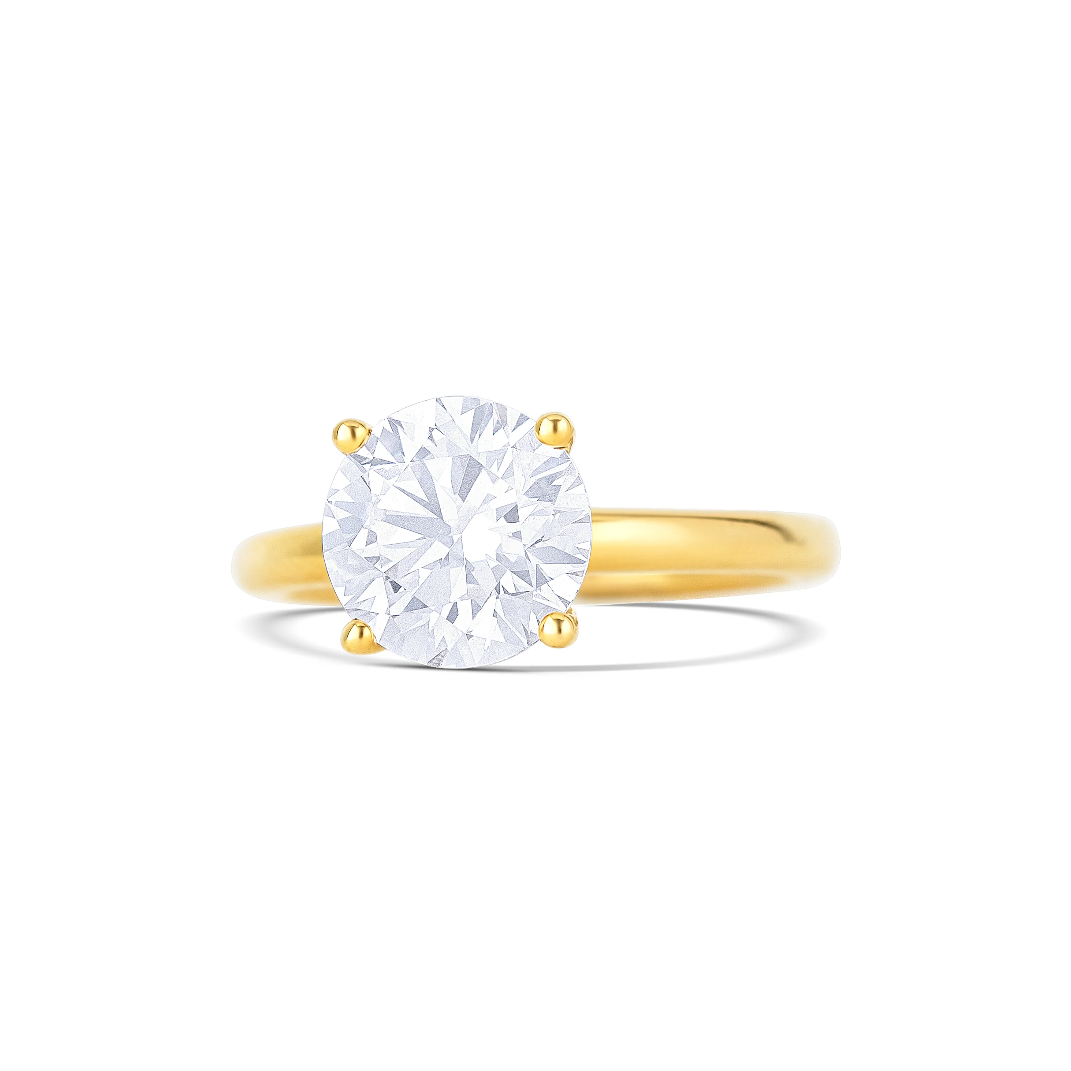 18K Yellow Gold Round Lab-Grown Diamond Engagement Ring - Image 2