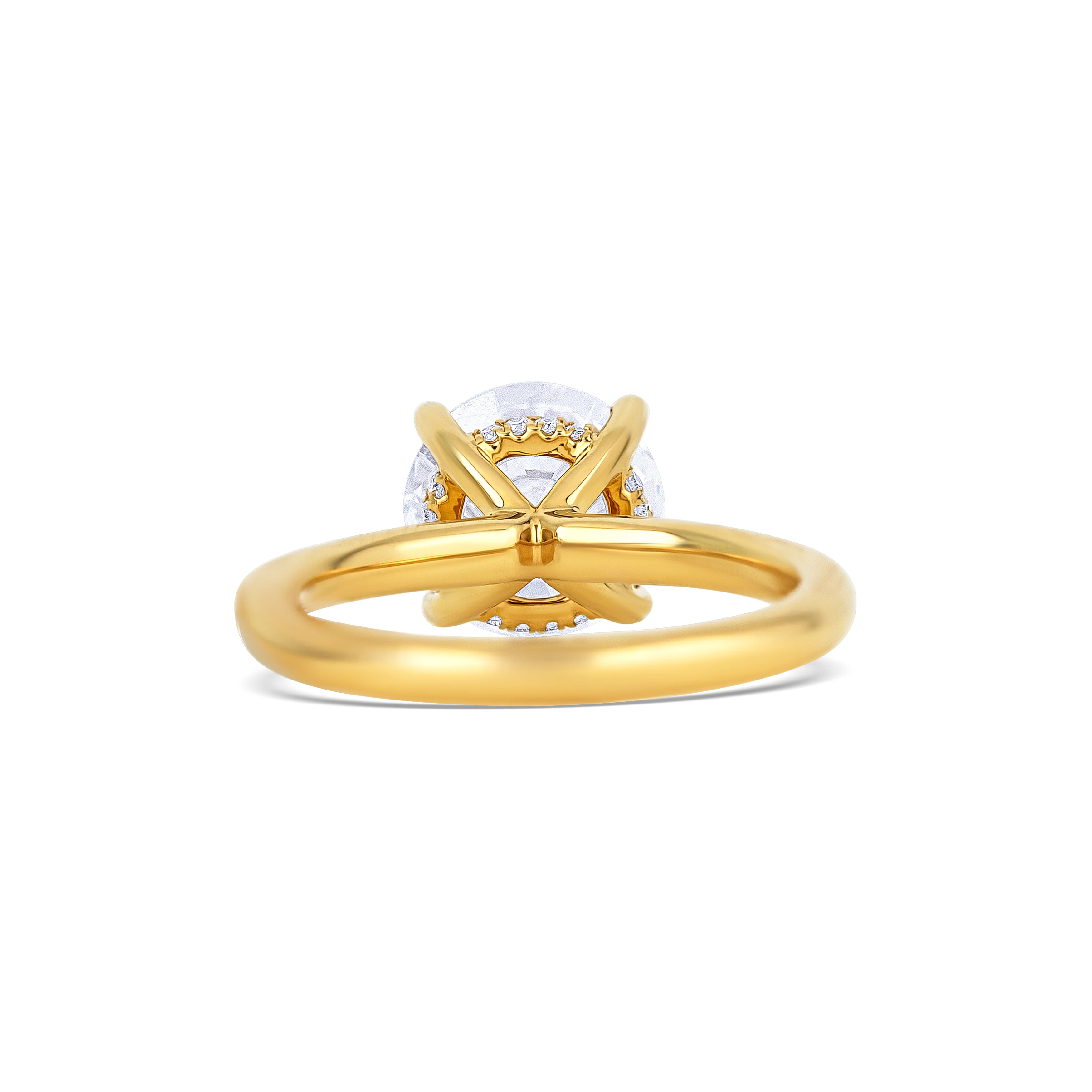 18K Yellow Gold Round Lab-Grown Diamond Engagement Ring - Image 4