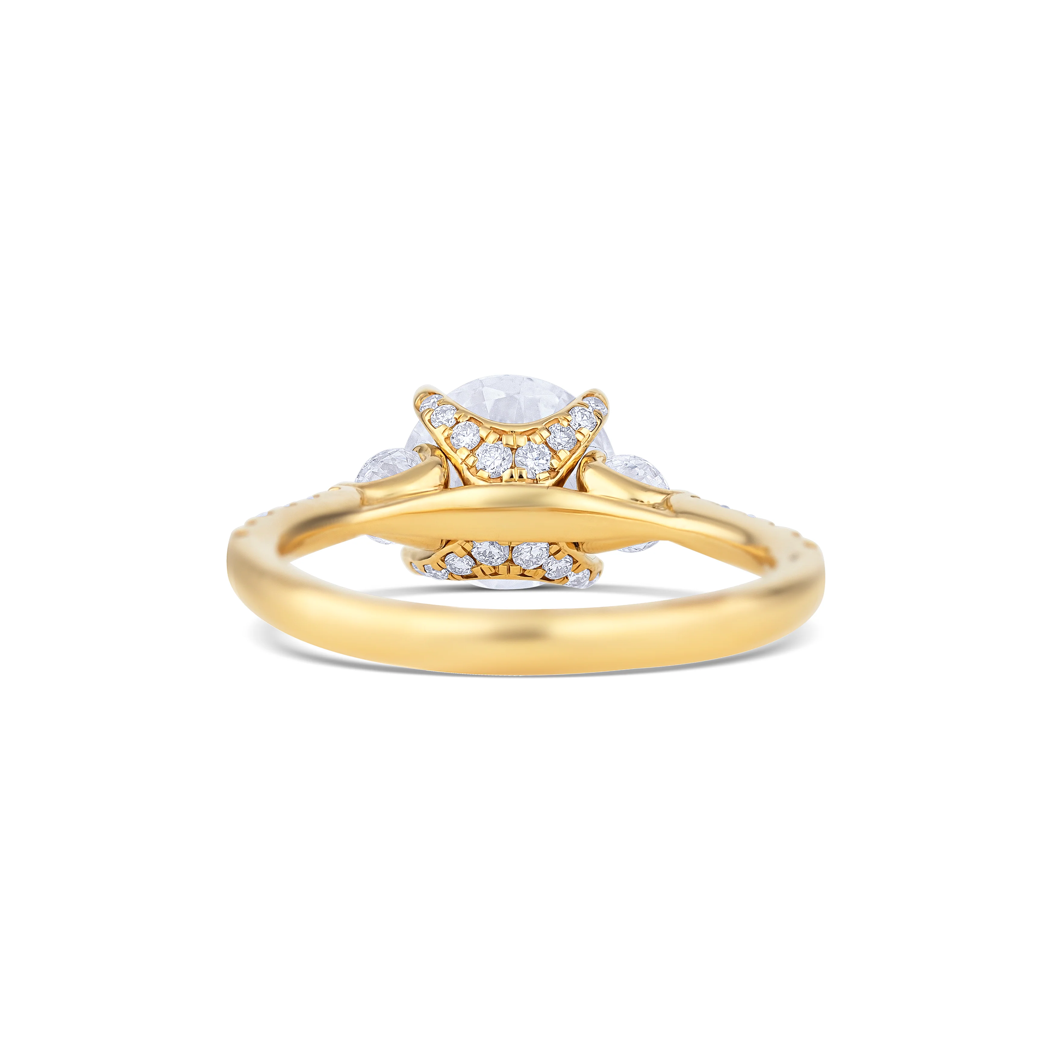 18K Yellow Gold Round Lab-Grown Diamond Engagement Ring - Image 4