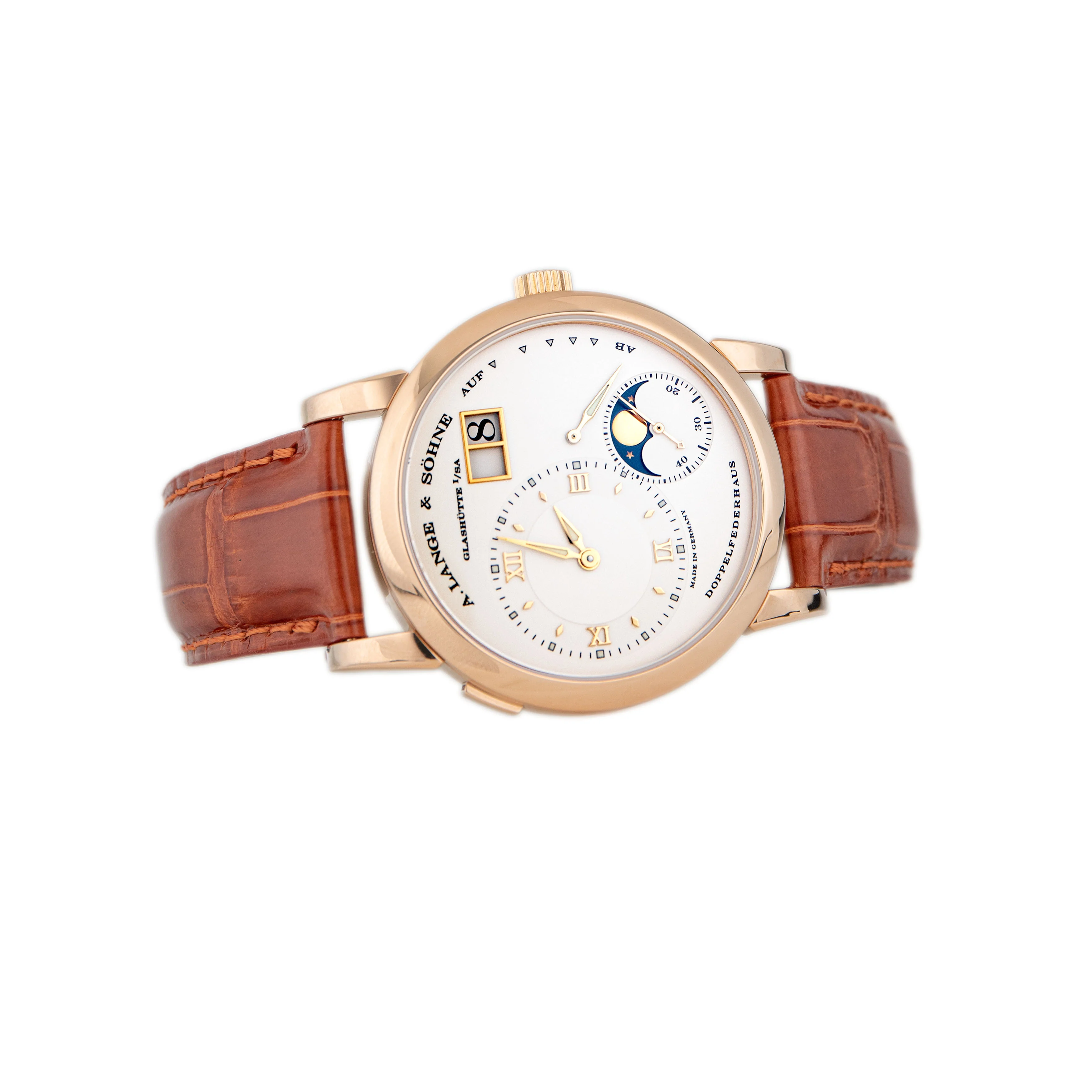 A. Lange & Sohne Lange 1 Moonphase Rose Gold White Dial 39mm 109.032 - Image 4