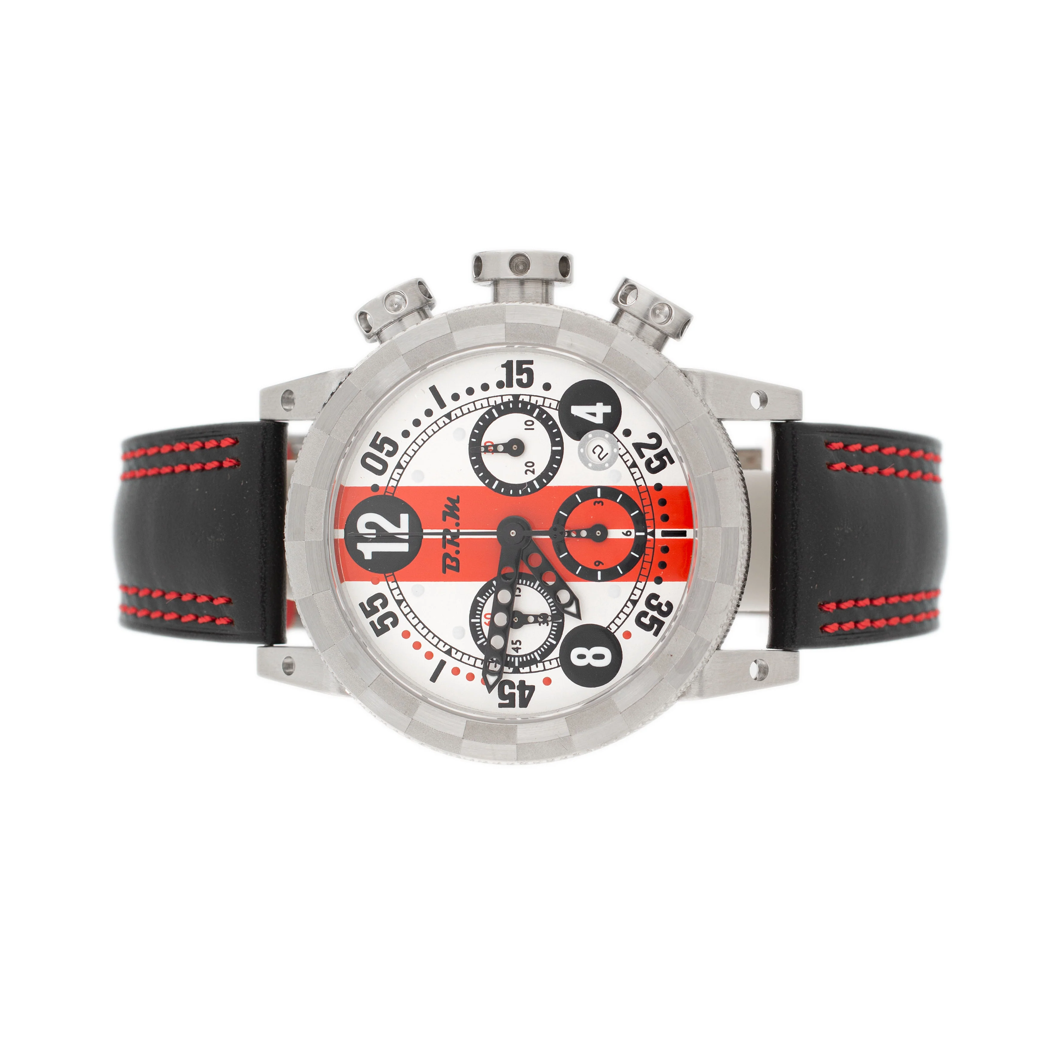B.R.M Racing Stainless Steel Silver Dial 44mm V12-44 Full Set - Image 2