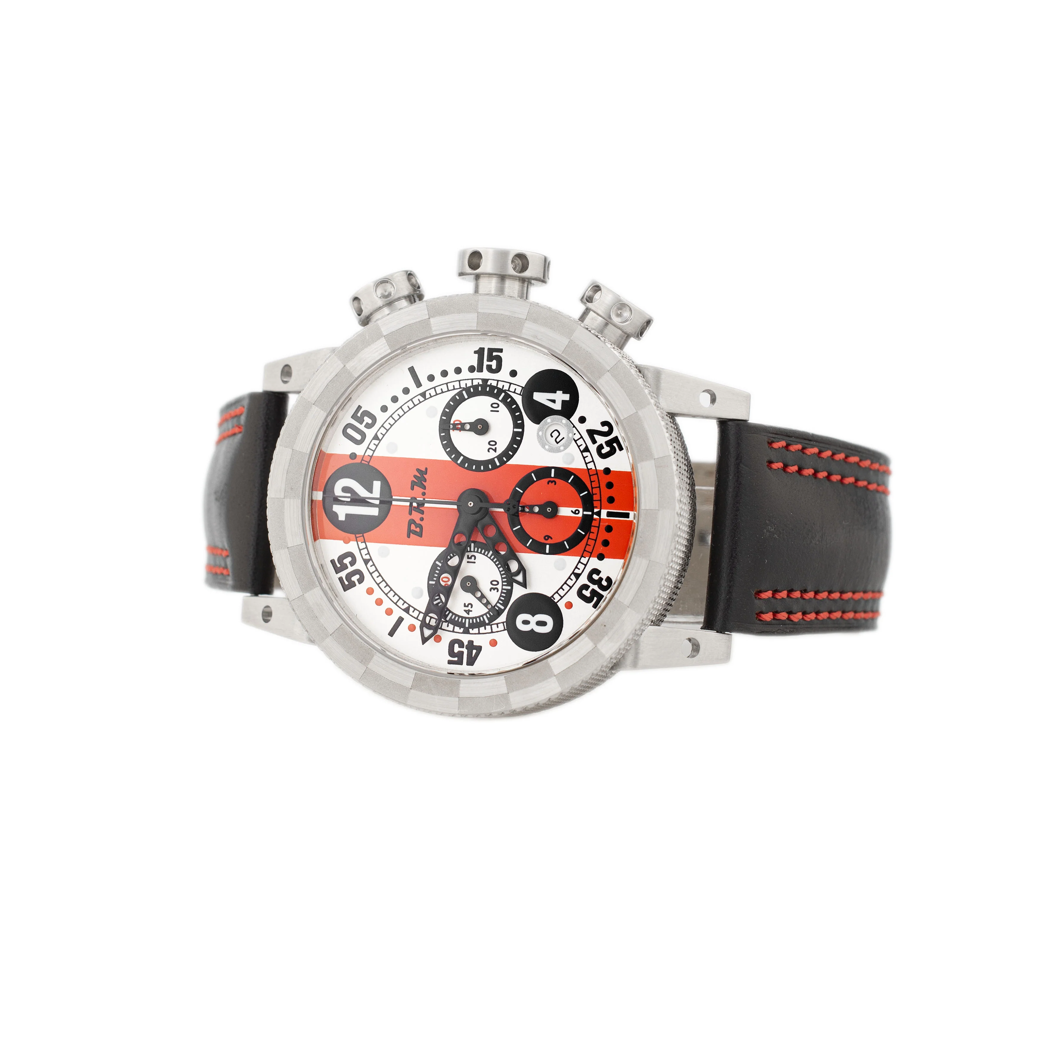B.R.M Racing Stainless Steel Silver Dial 44mm V12-44 Full Set - Image 3