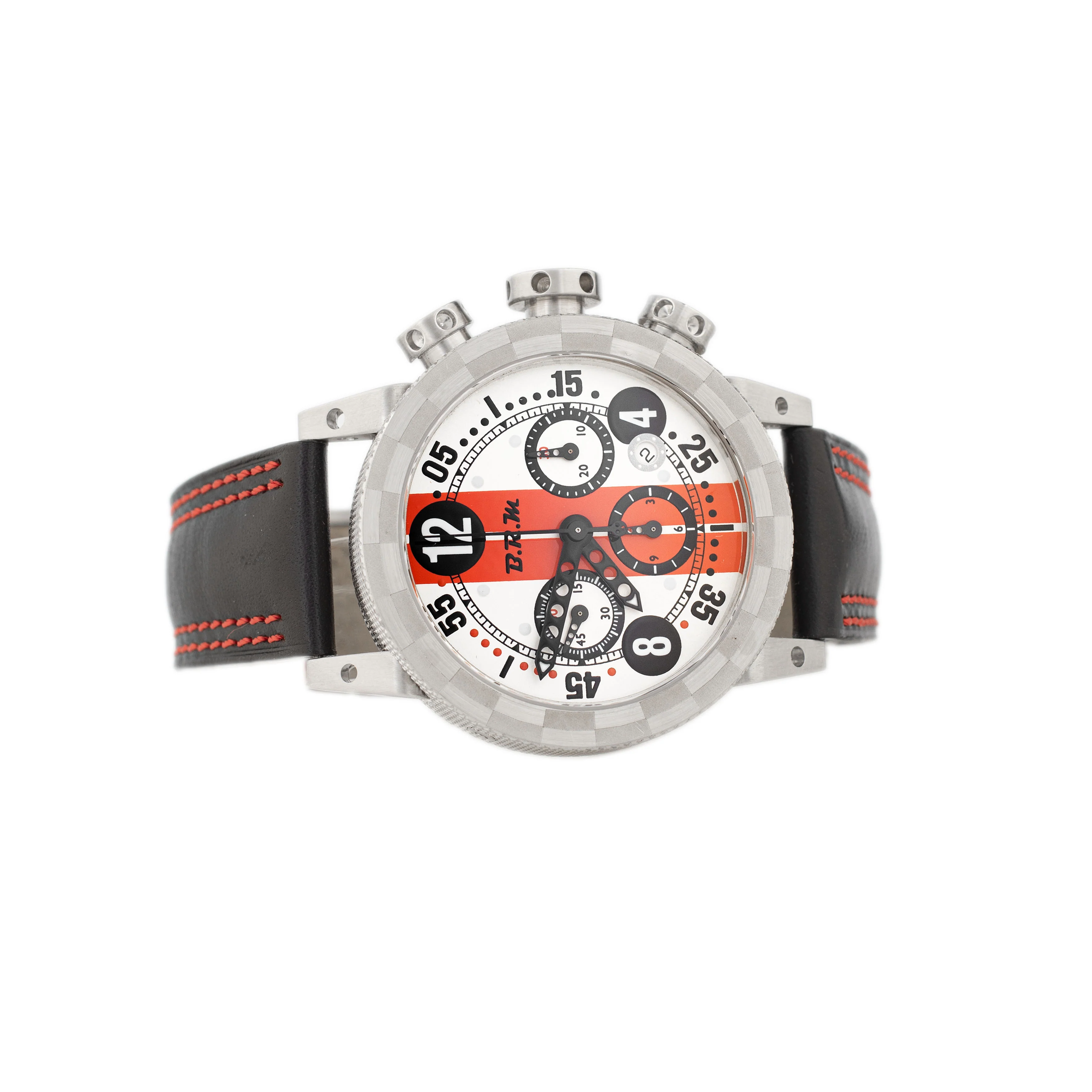 B.R.M Racing Stainless Steel Silver Dial 44mm V12-44 Full Set - Image 4