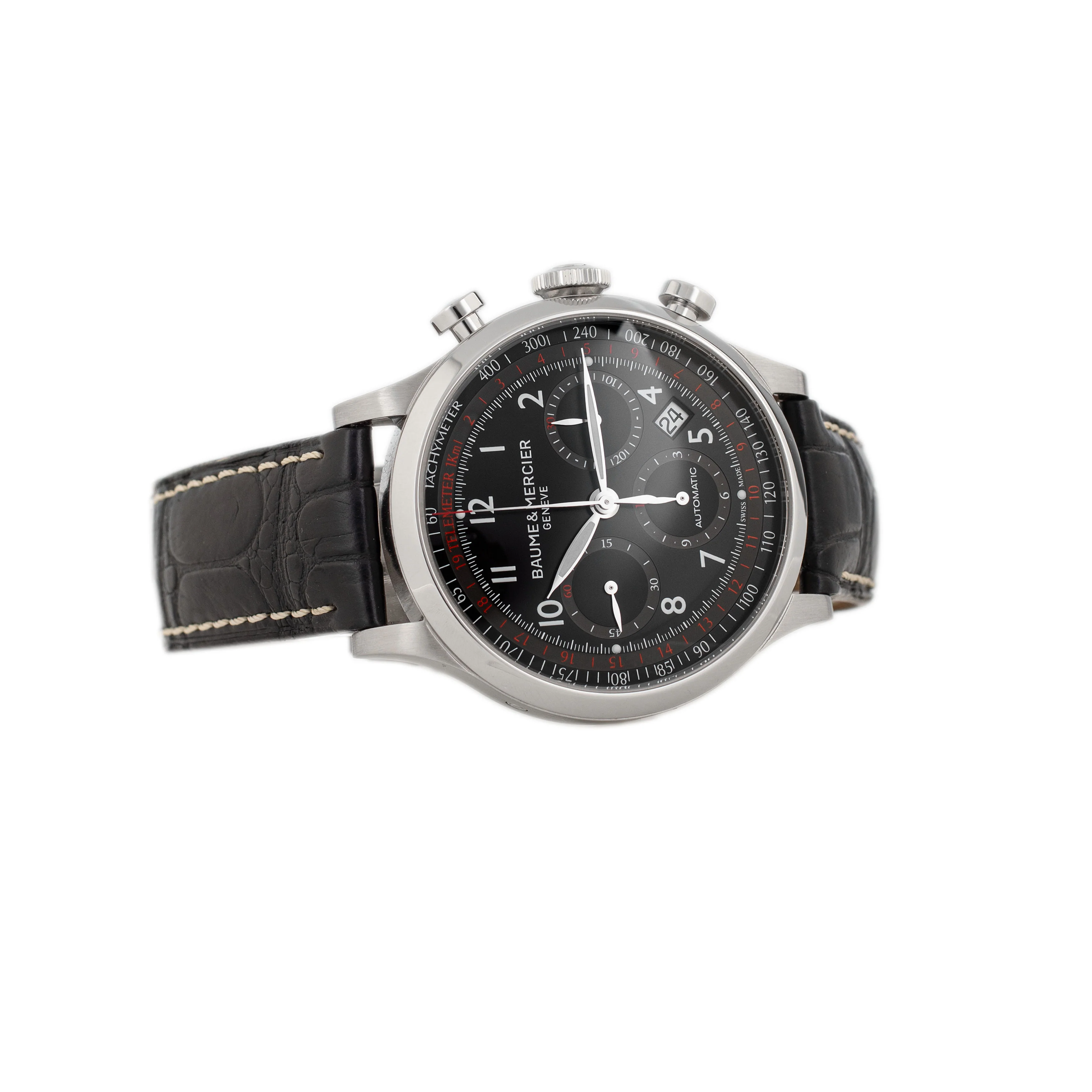 Baume & Mercier Capeland Chronograph Stainless Steel Black Dial 42mm MOA10084 - Image 4