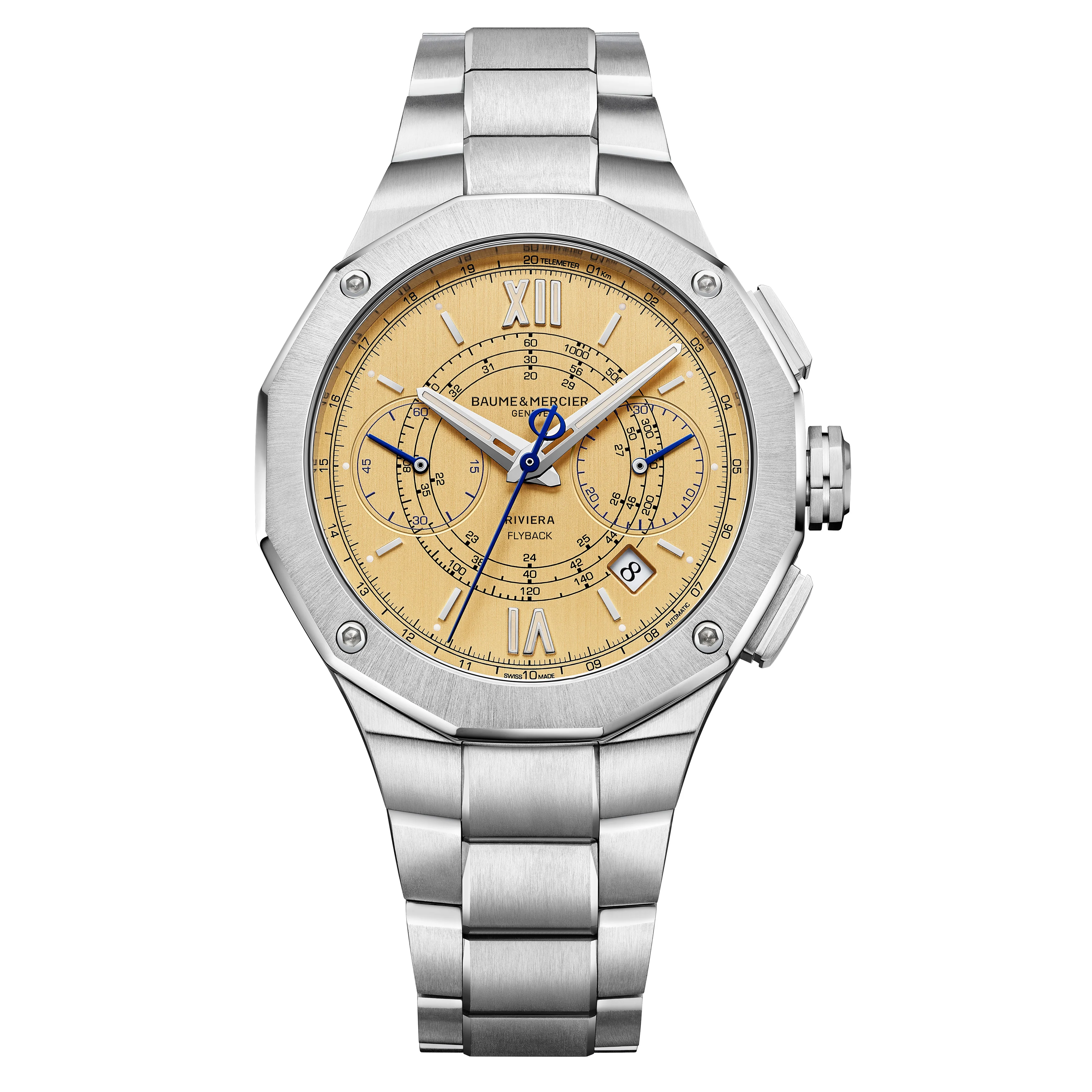 Baume & Mercier Riviera Chronograph Flyback Watch, 41mm Gold Dial, 10828