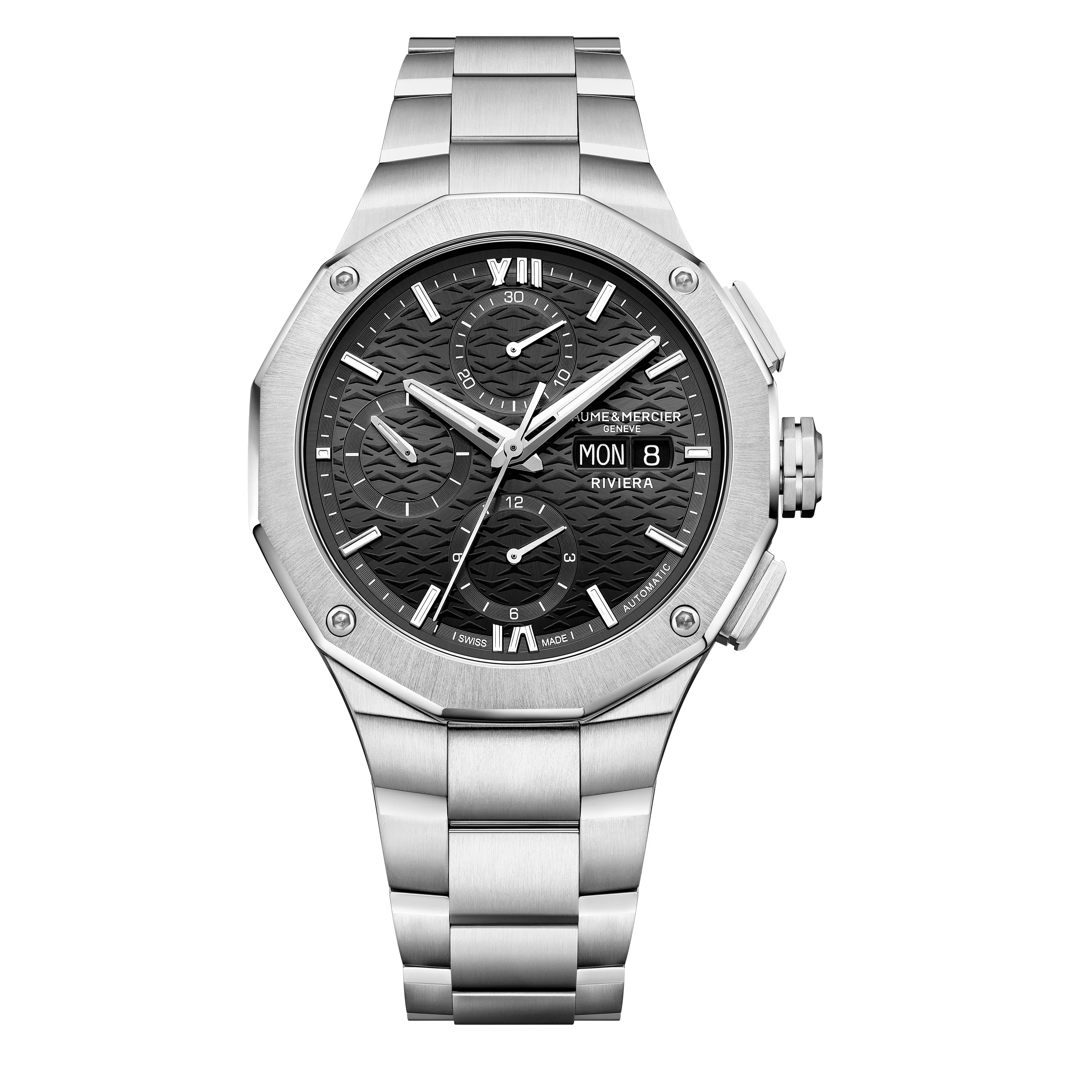 Baume & Mercier Riviera Chronograph Watch, 41mm Black Dial, 10825