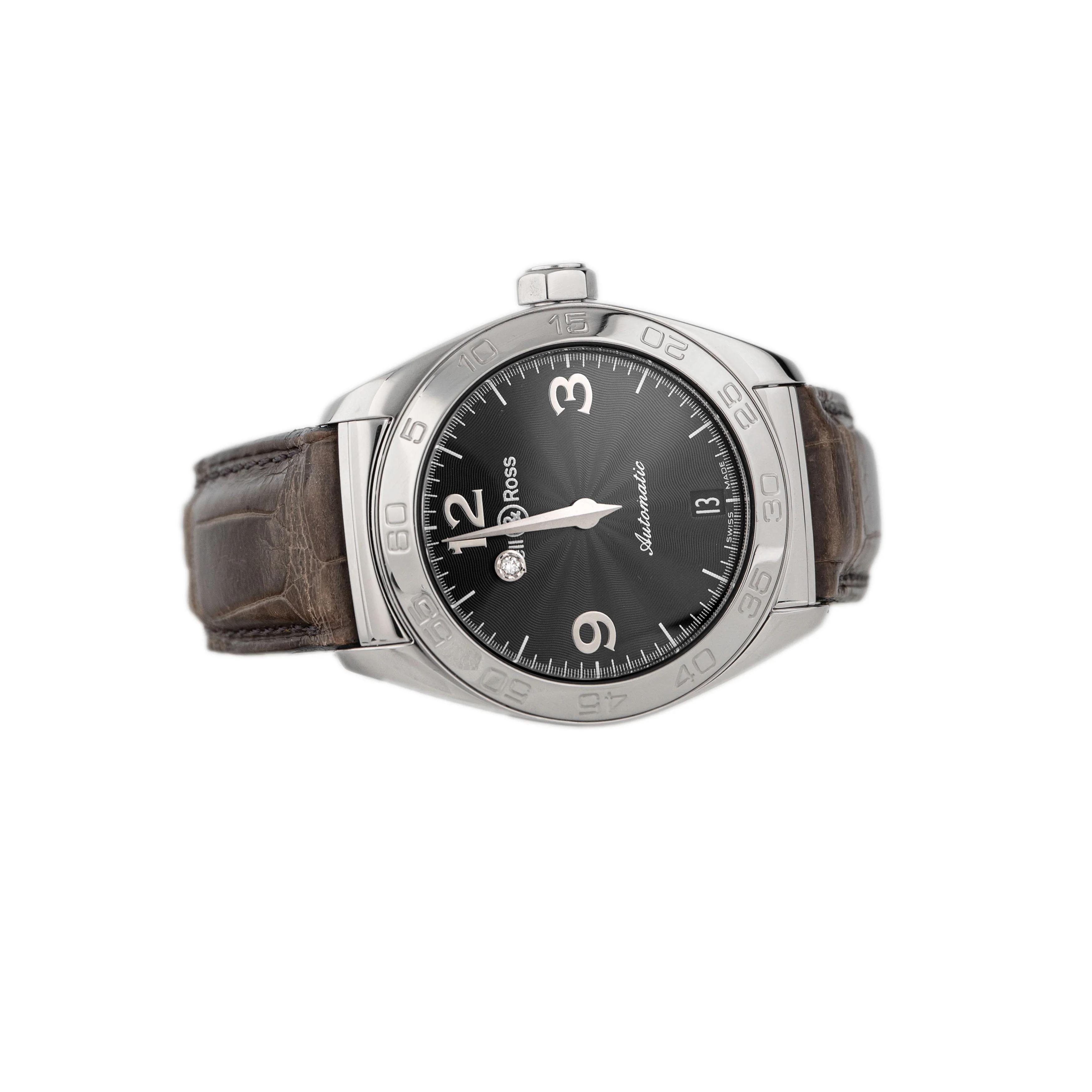 Bell & Ross Mystery Diamond Stainless Steel Black Dial 34mm 215S Full Set - Image 4