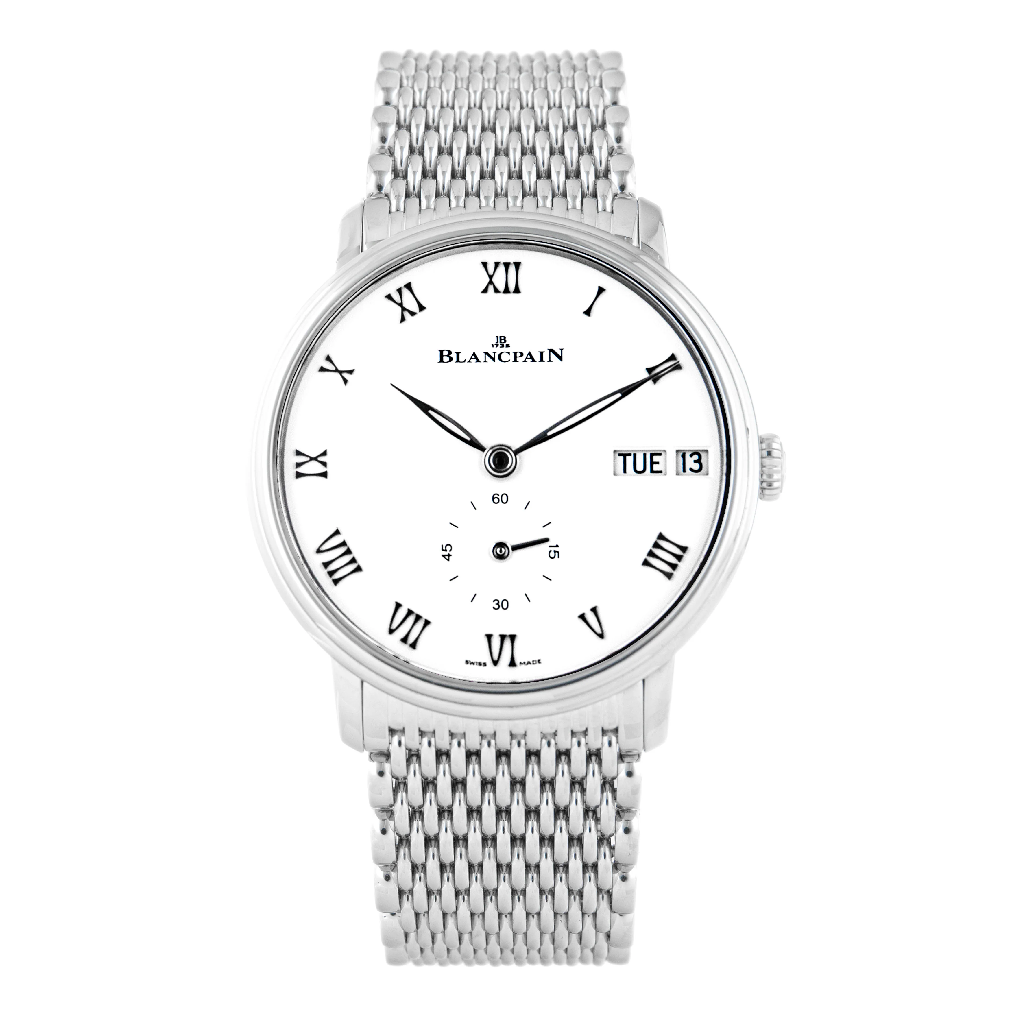Blancpain Villeret Jour Date White Dial Stainless Steel 40.5mm 6652-1127-MMB Full Set