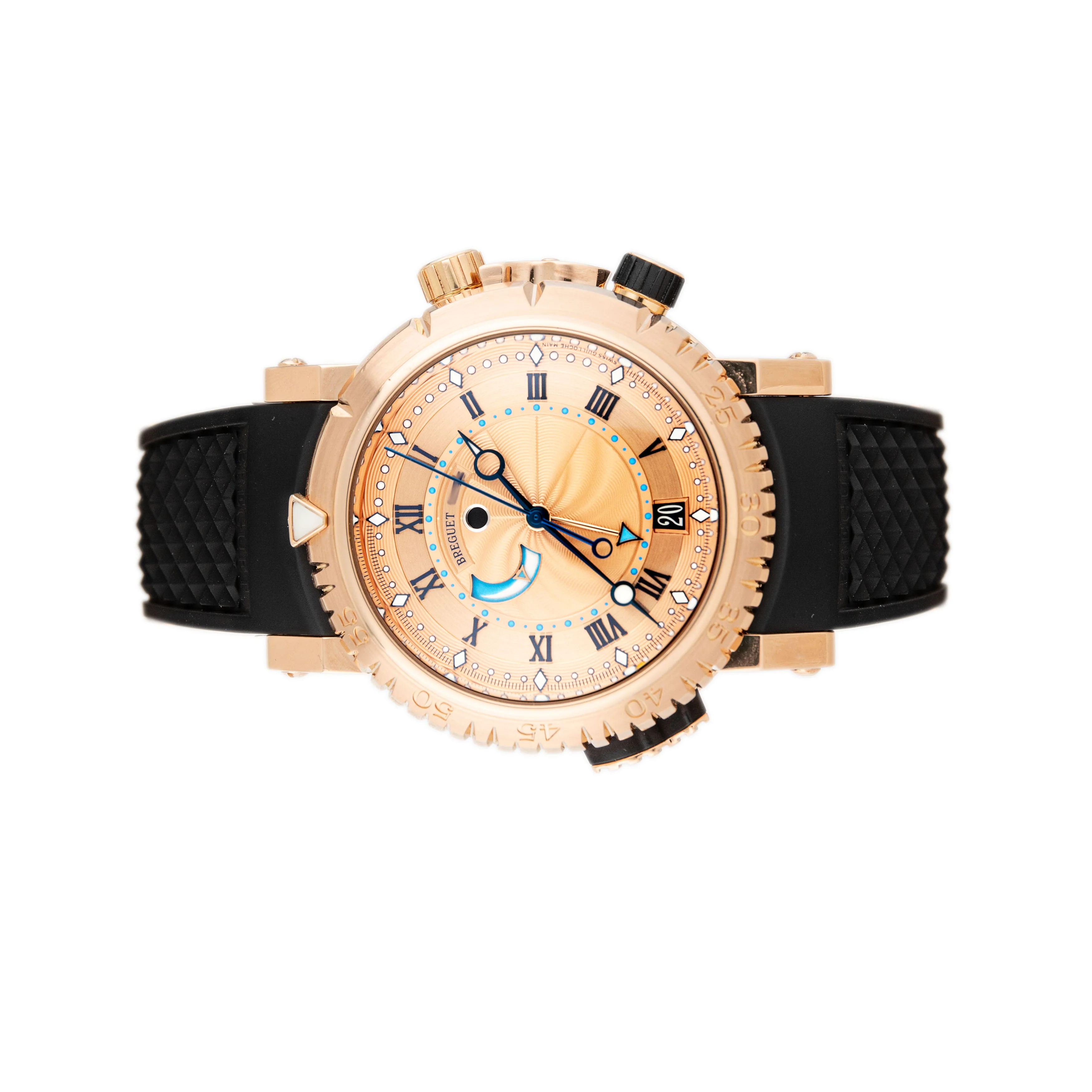 Breguet Marine Royal Alarm Rose Gold Rubber Gold Dial 45mm 5847 - Image 2