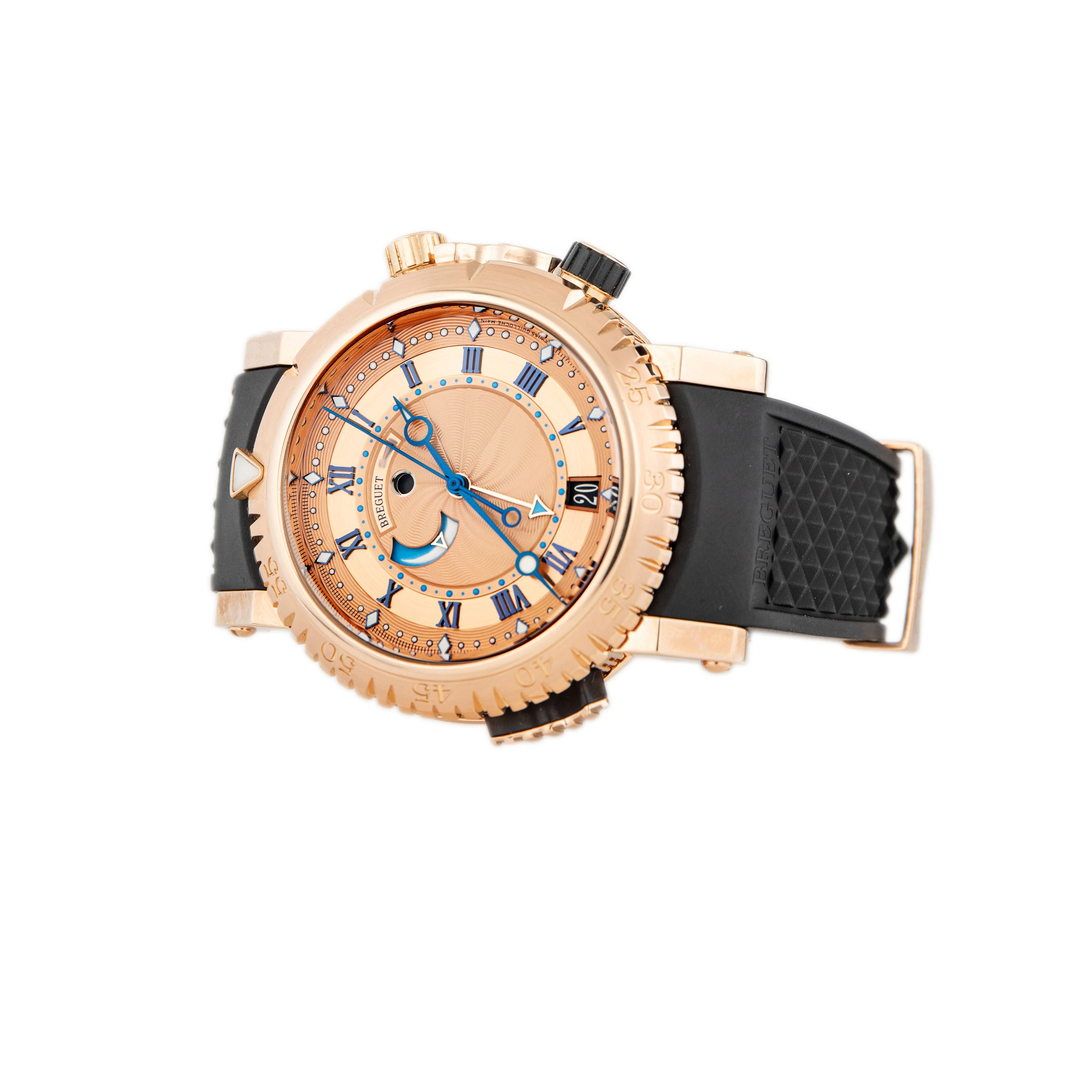 Breguet Marine Royal Alarm Rose Gold Rubber Gold Dial 45mm 5847 - Image 3