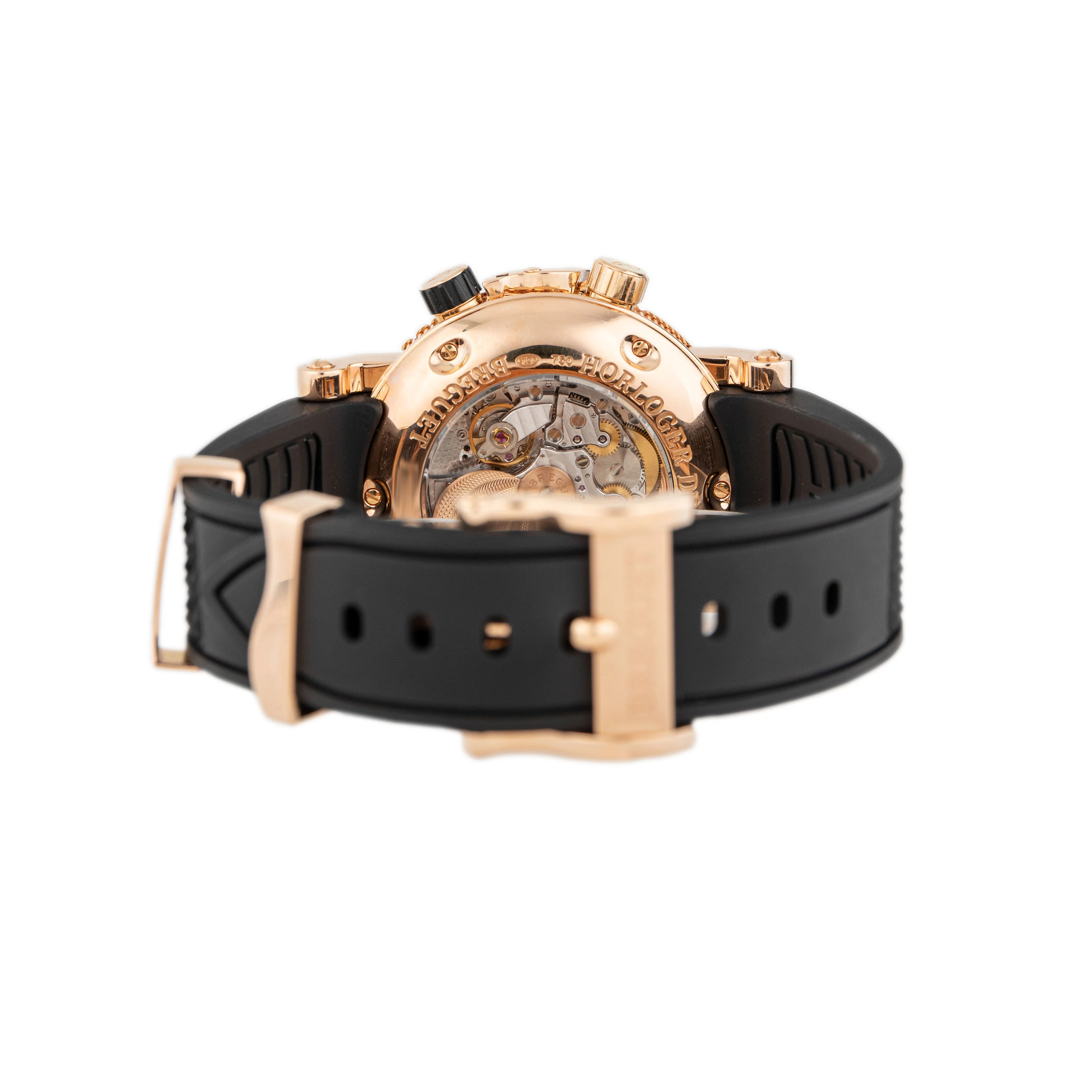 Breguet Marine Royal Alarm Rose Gold Rubber Gold Dial 45mm 5847 - Image 5