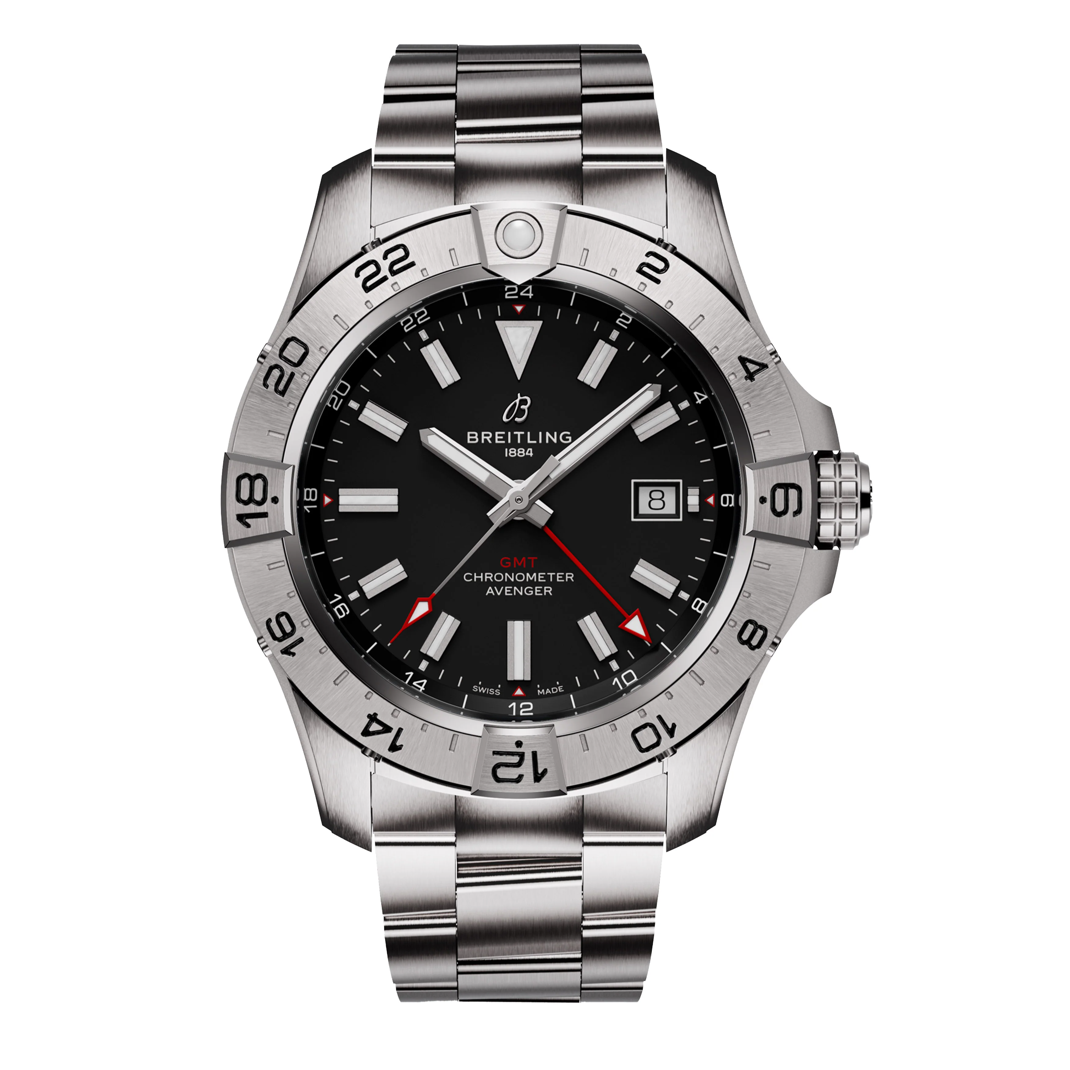 Breitling  Avenger Automatic GMT 44 Watch, 44mm Black Dial, A32320101B1A1