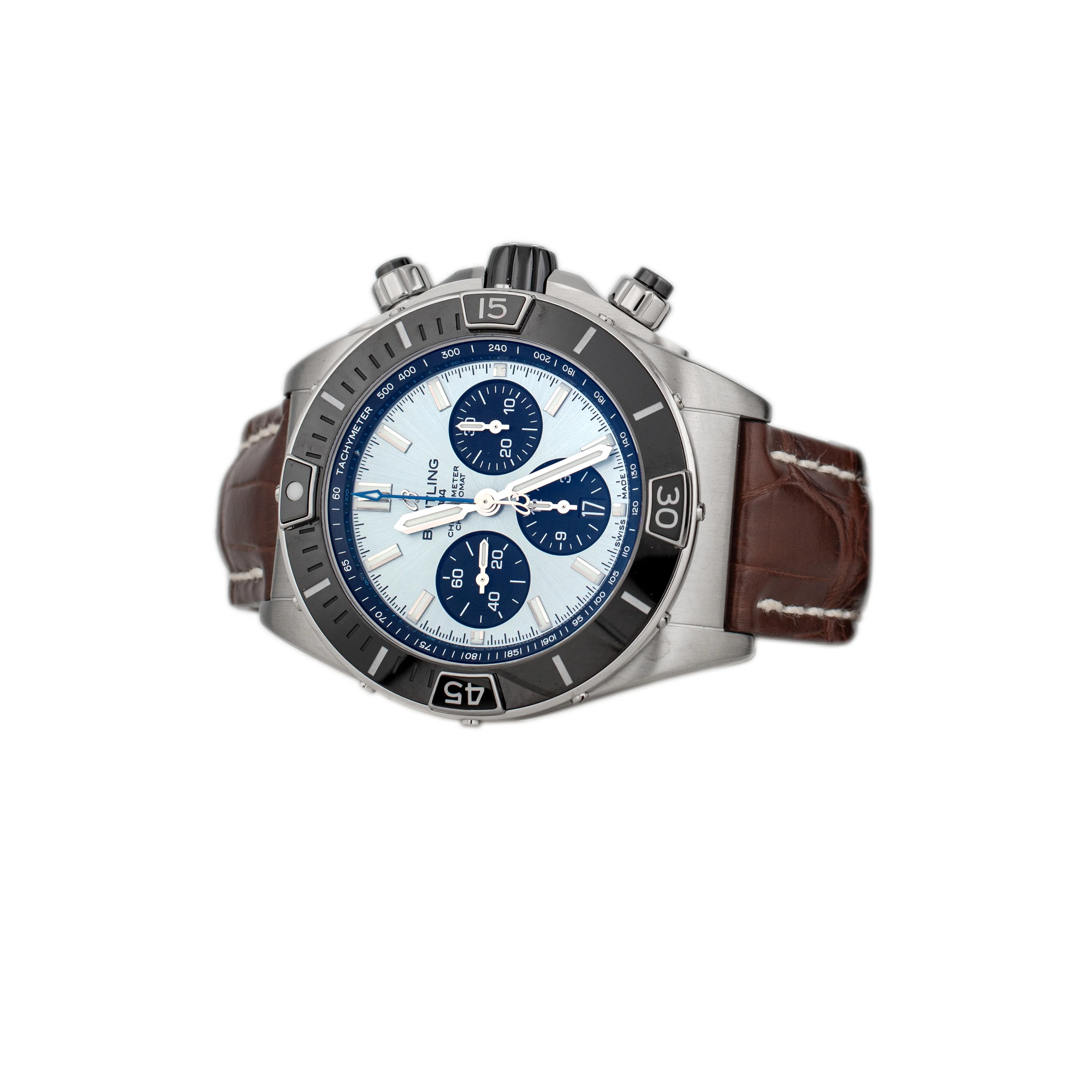 Breitling Chronomat B01 44 Chronograph Stainless Steel Blue Dial 44mm PB0136 - Image 3