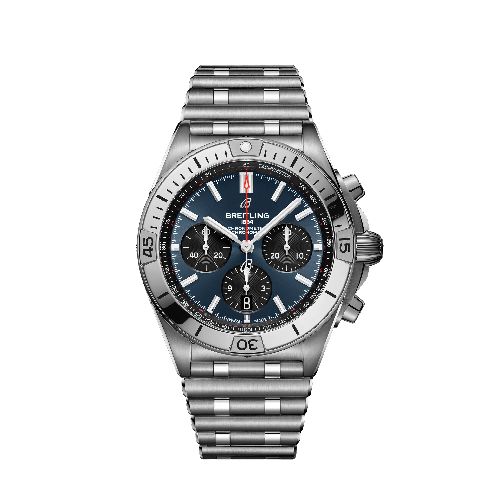 Breitling Chronomat B01 Watch, 42mm Blue Dial, AB0134101C1A1