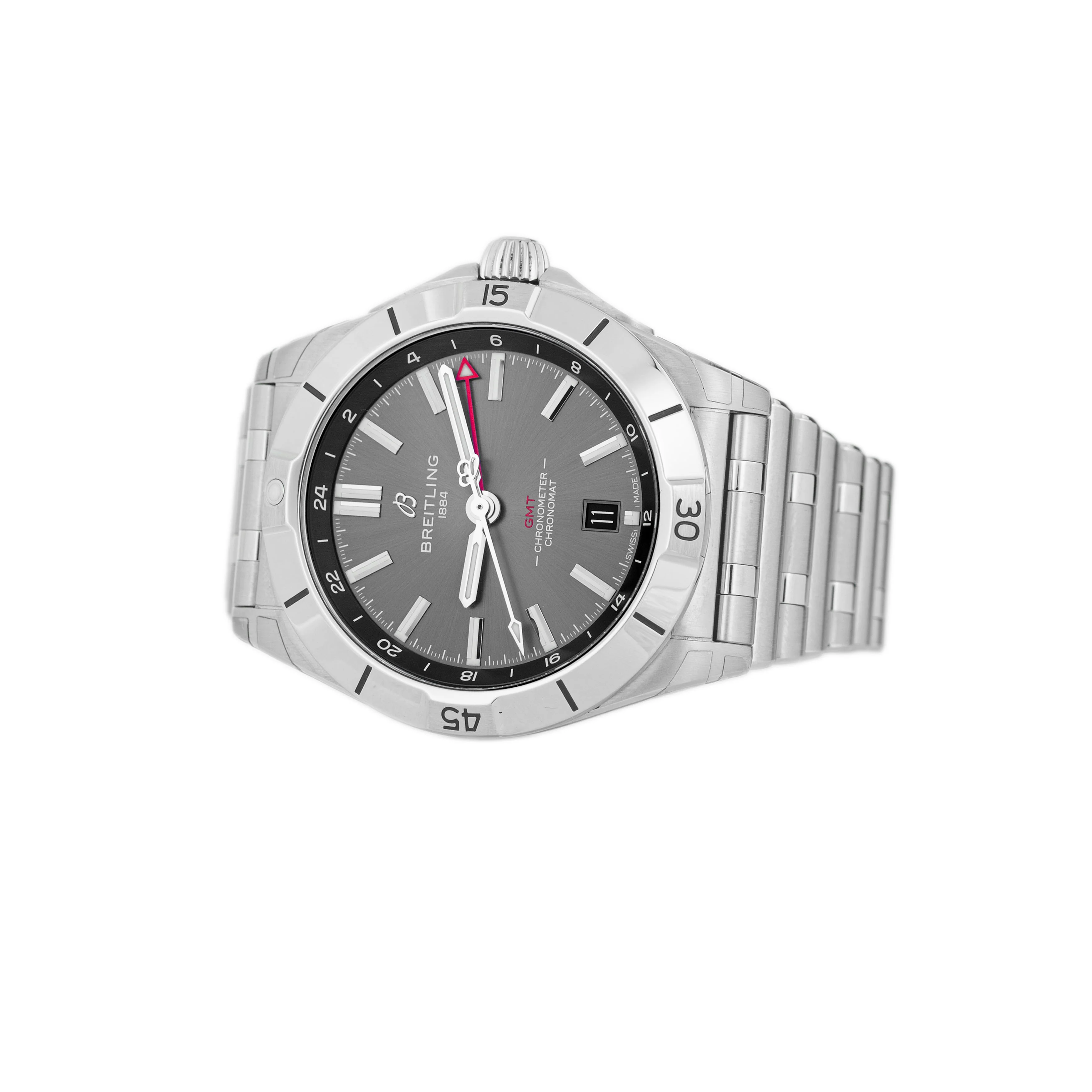 Breitling Chronomat GMT 40 Stainless Steel Gray Dial 40mm A32398 Full Set - Image 3