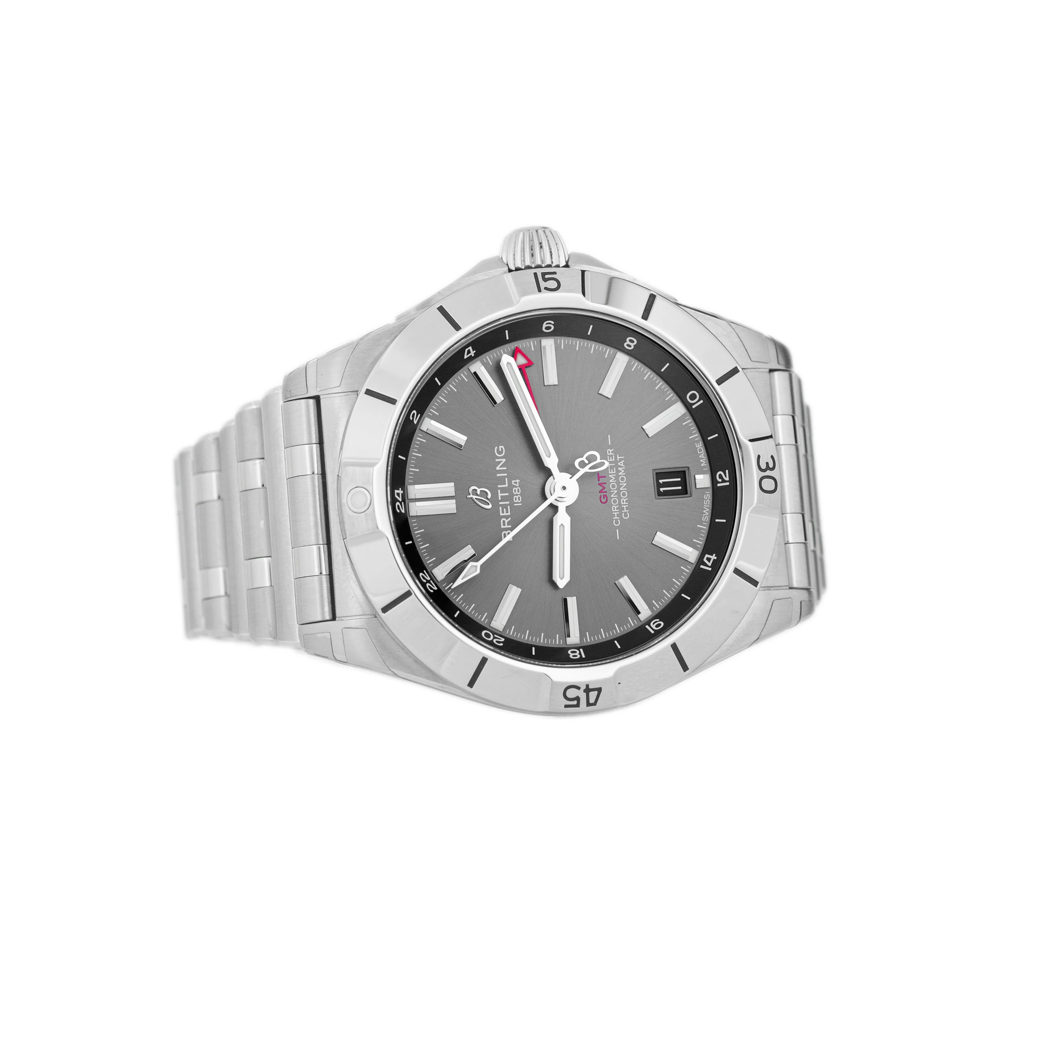 Breitling Chronomat GMT 40 Stainless Steel Gray Dial 40mm A32398 Full Set - Image 4