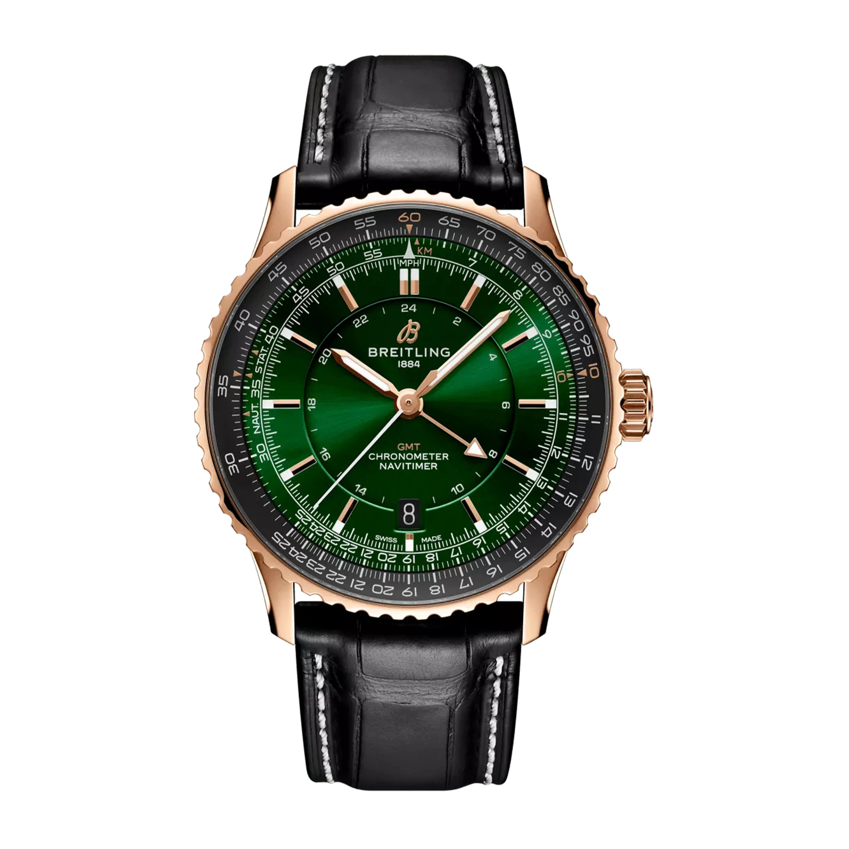 Breitling Navitimer Automatic GMT 41 Watch, 41mm Green Dial, R32310251L1P1