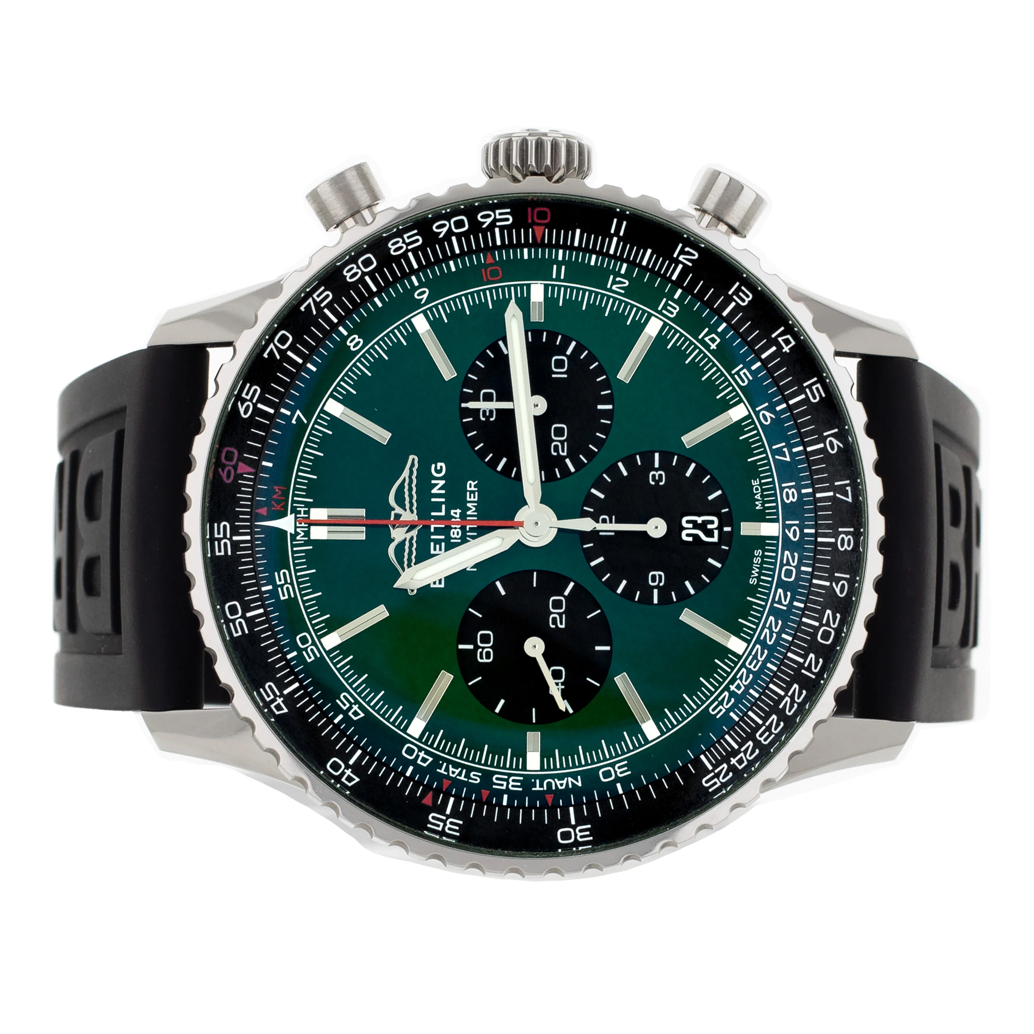 Breitling Navitimer B01 Chronograph Stainless Steel Green Dial 46mm AB0137241L1P1 - Image 2