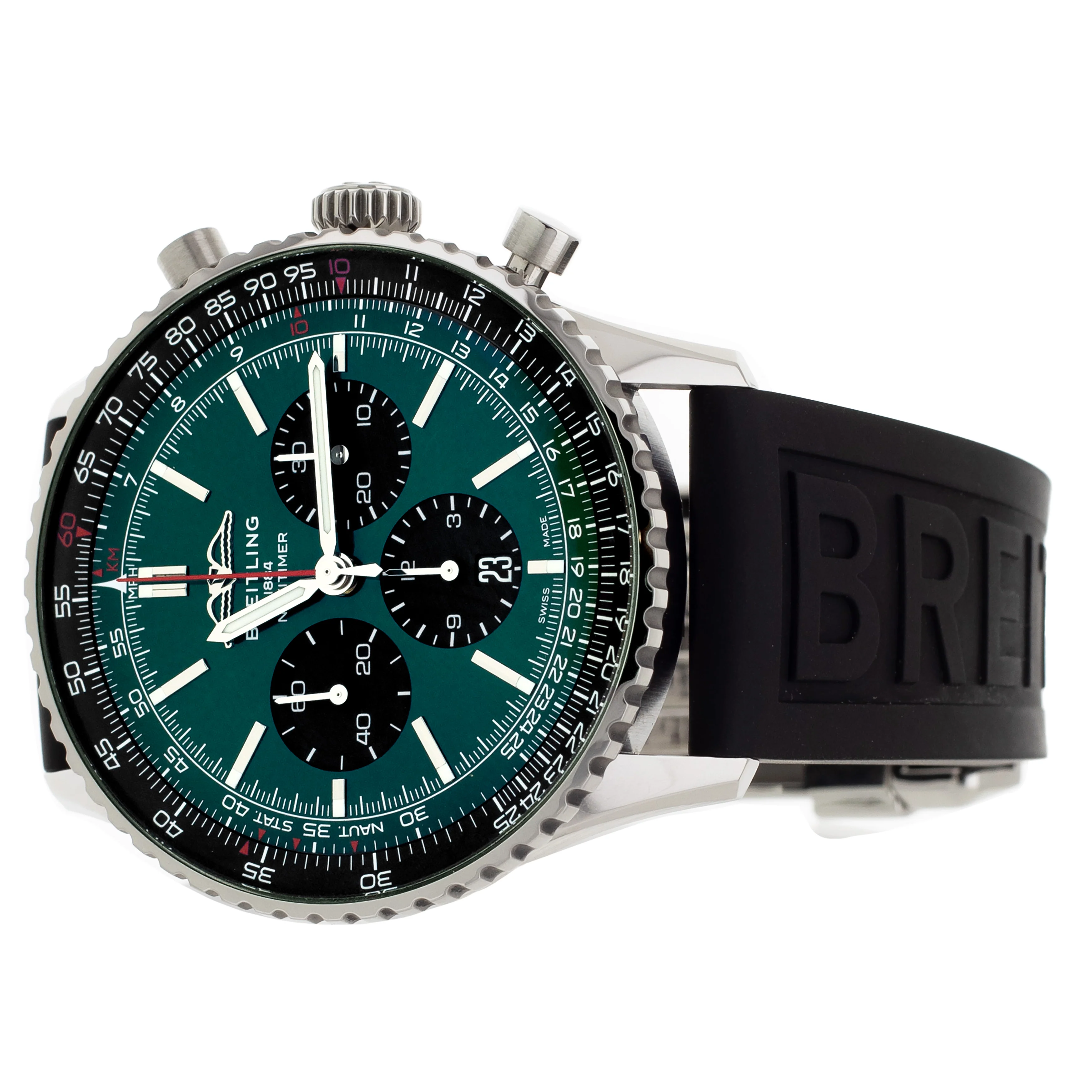 Breitling Navitimer B01 Chronograph Stainless Steel Green Dial 46mm AB0137241L1P1 - Image 3